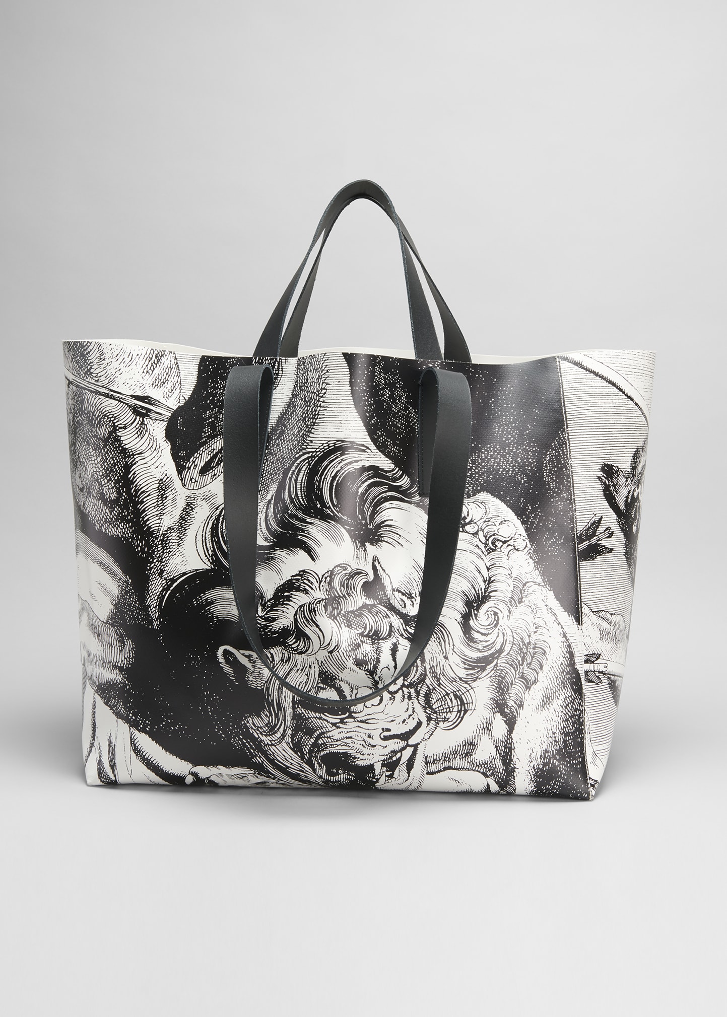 DRIES VAN NOTEN コットンキャンバストート ラージ ホワイトグレー bg_4283156_100189_m