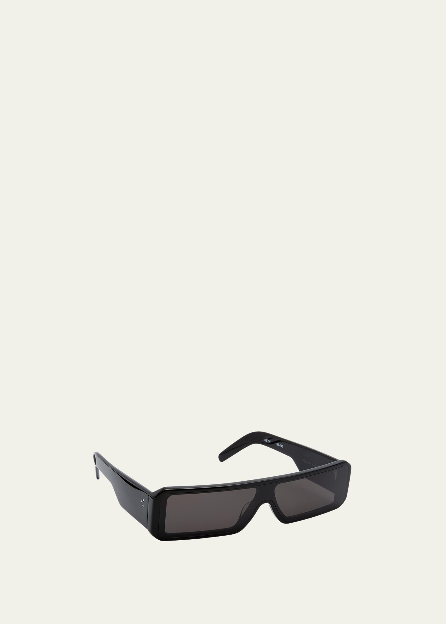 Rick Owens Men's Gethshades Acetate Rectangle Sunglasses