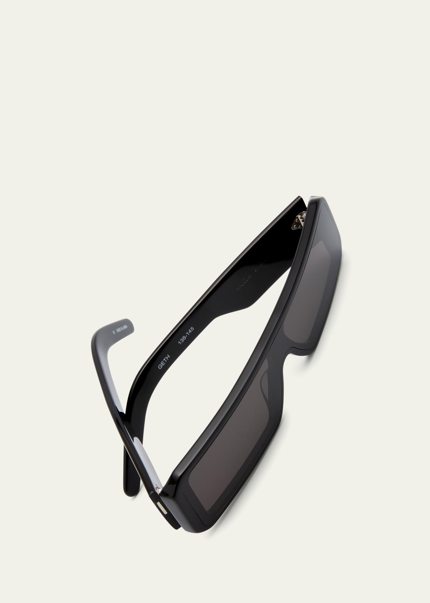 Rick Owens Men's Gethshades Acetate Rectangle Sunglasses