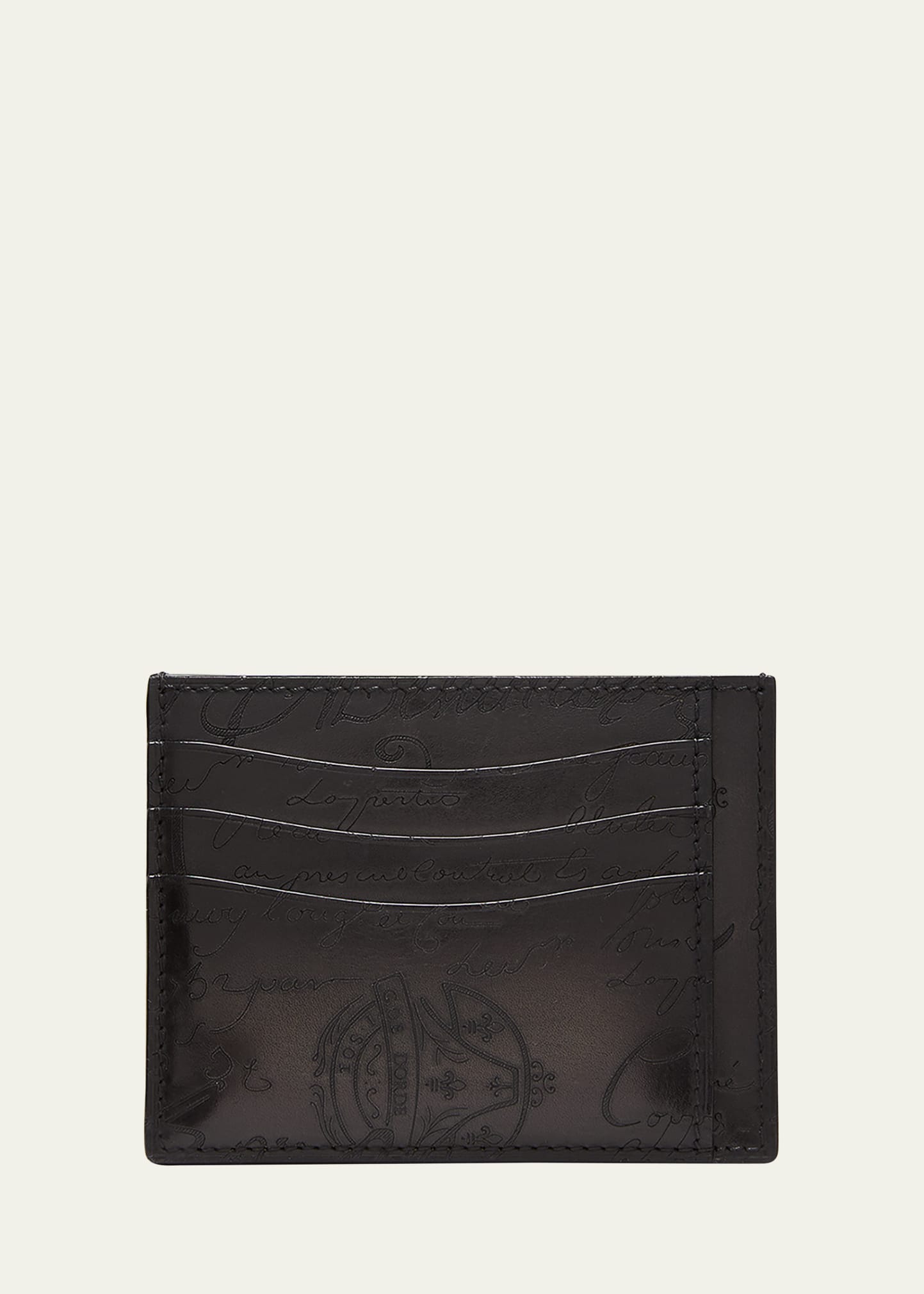 【Berluti】 Bambou Scrito cardholder Berluti Men's Bambou Scritto Leather Card Holder - Bergdorf