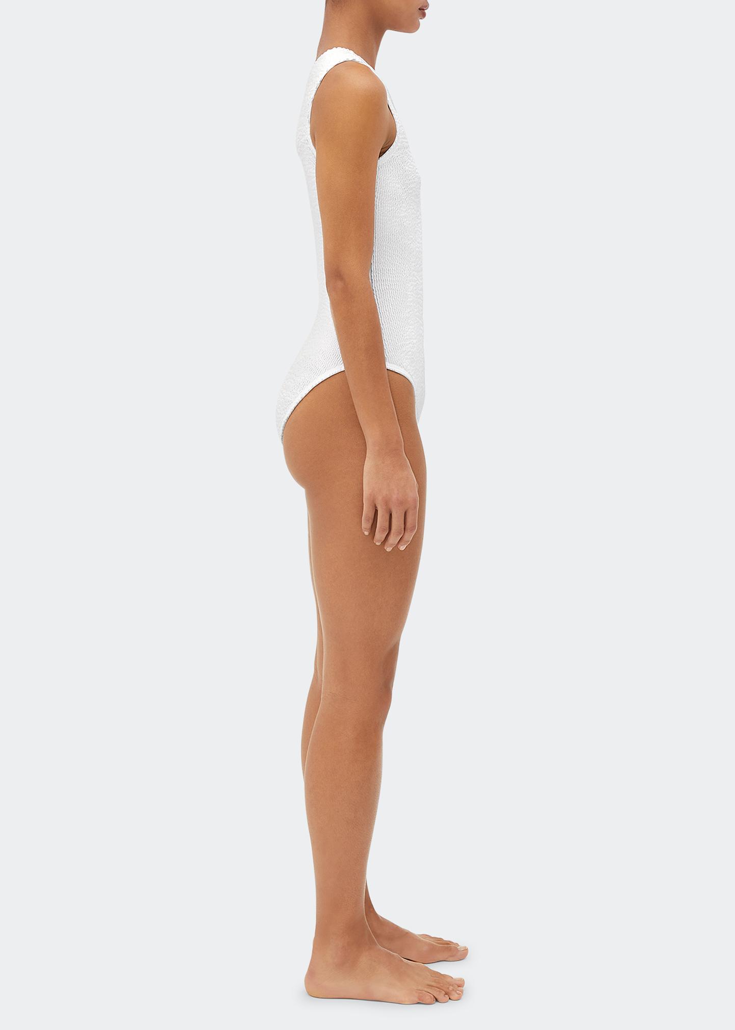 Bottega Veneta Crinkle One-Shoulder One-Piece Swimsuit - Bergdorf
