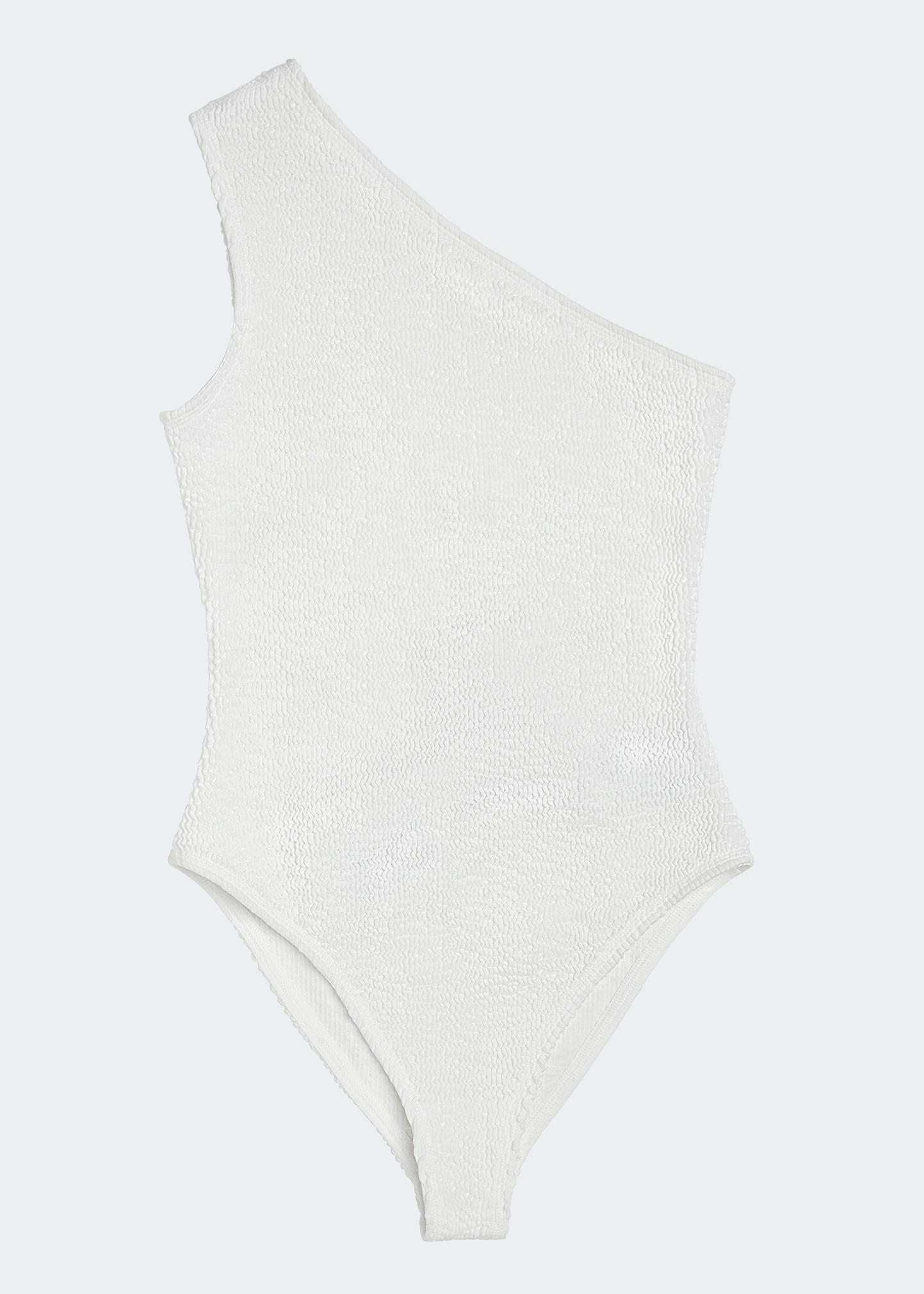 Bottega Veneta Crinkle One-Shoulder One-Piece Swimsuit - Bergdorf