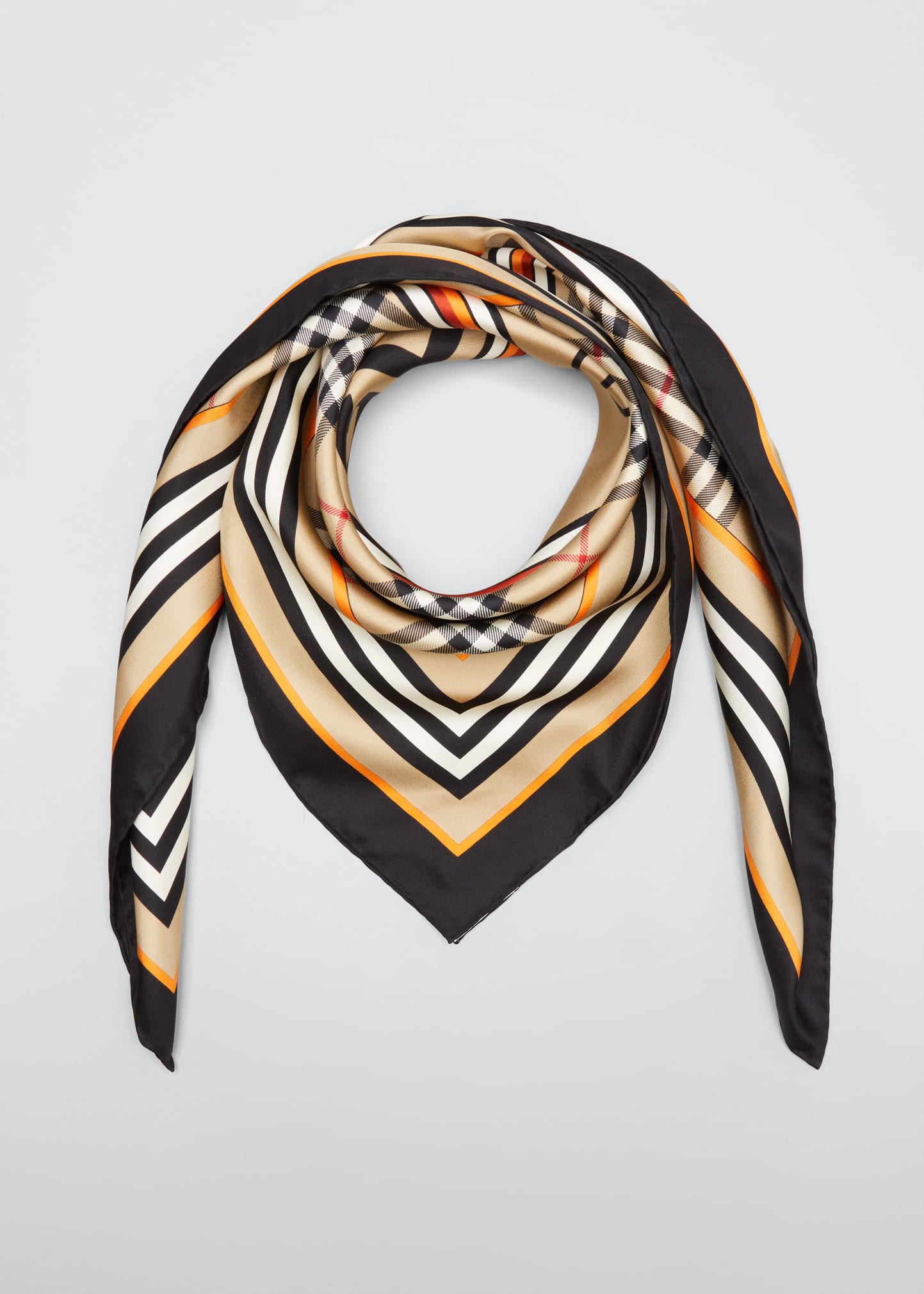 Burberry Monogram heritage silk square scarf - ShopStyle Scarves