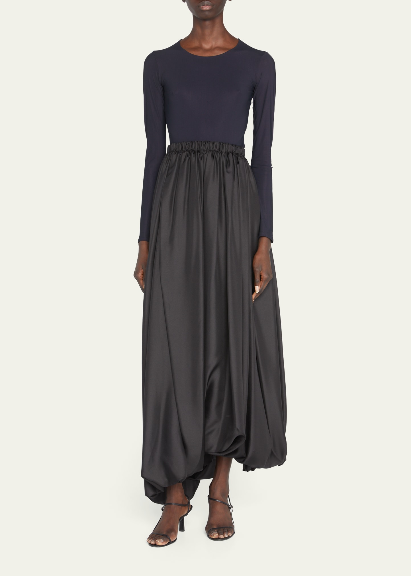 THE ROW Hana Gathered Asymmetric Silk Skirt Bergdorf Goodman