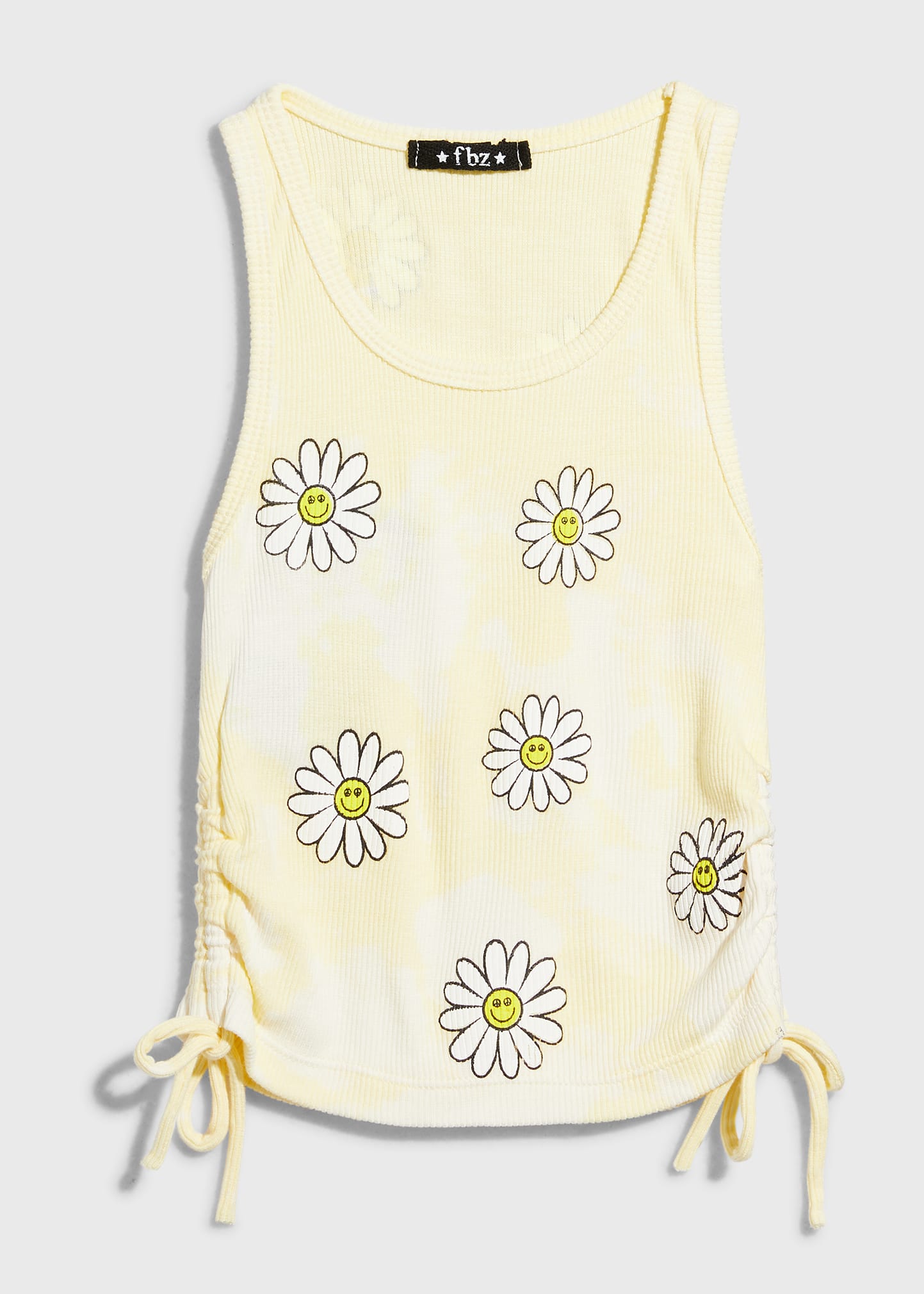 Girls Ribbed Tank Top Flowers by Zoe 100% Cotton 4 Different Prints