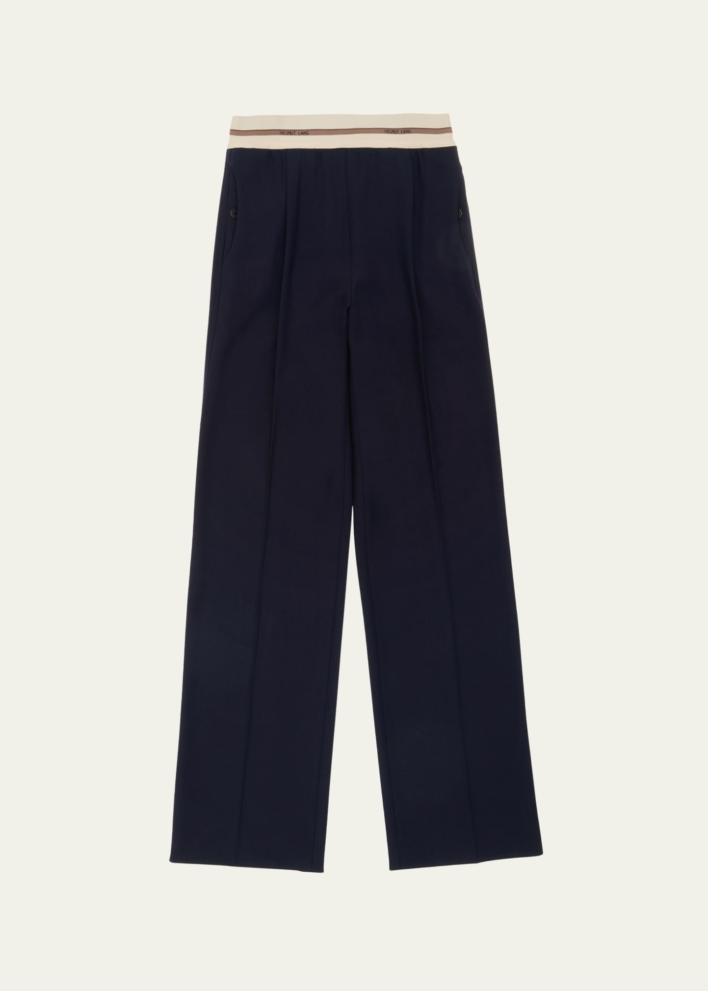 Helmut Lang Wide-Leg Elastic Waist Pleated Suit Pants - Bergdorf