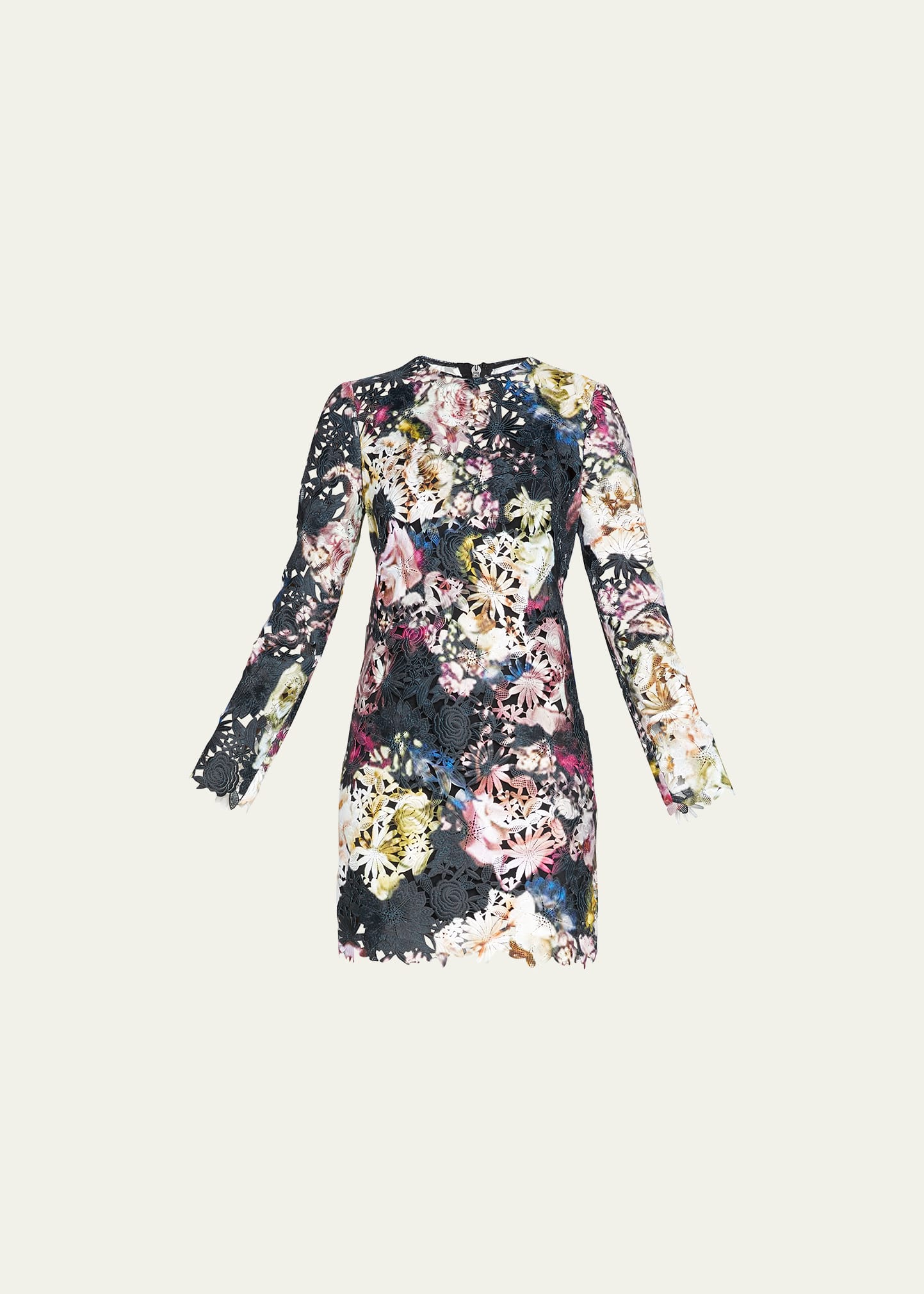 Monique Lhuillier Floral-Print Lace Sheath Mini Dress - Bergdorf Goodman