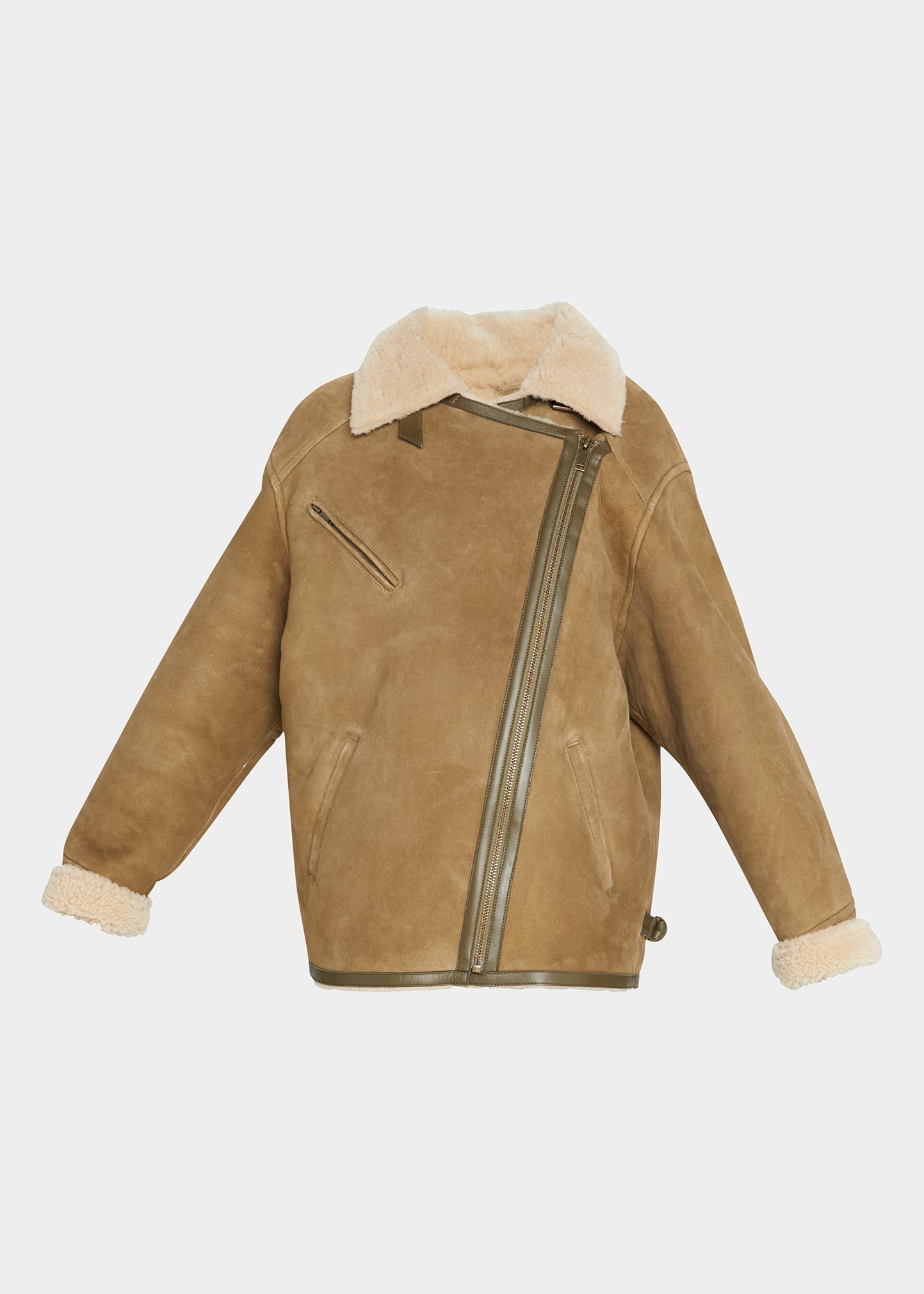 Etoile Isabel Marant Adagio Asymmetric-Zip Lamb Shearling Jacket