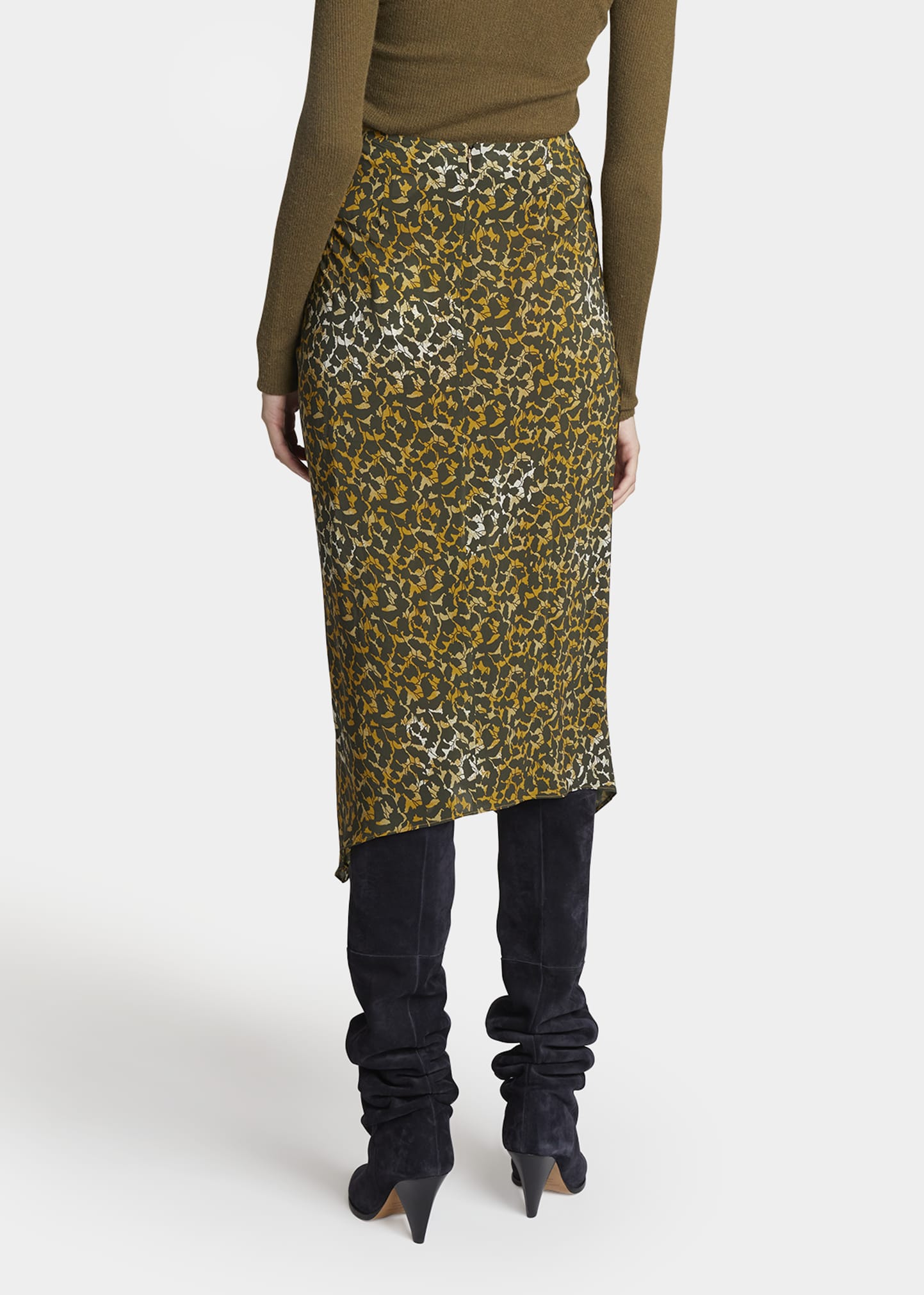 Etoile Isabel Marant Azaria Draped Asymmetric Midi Skirt