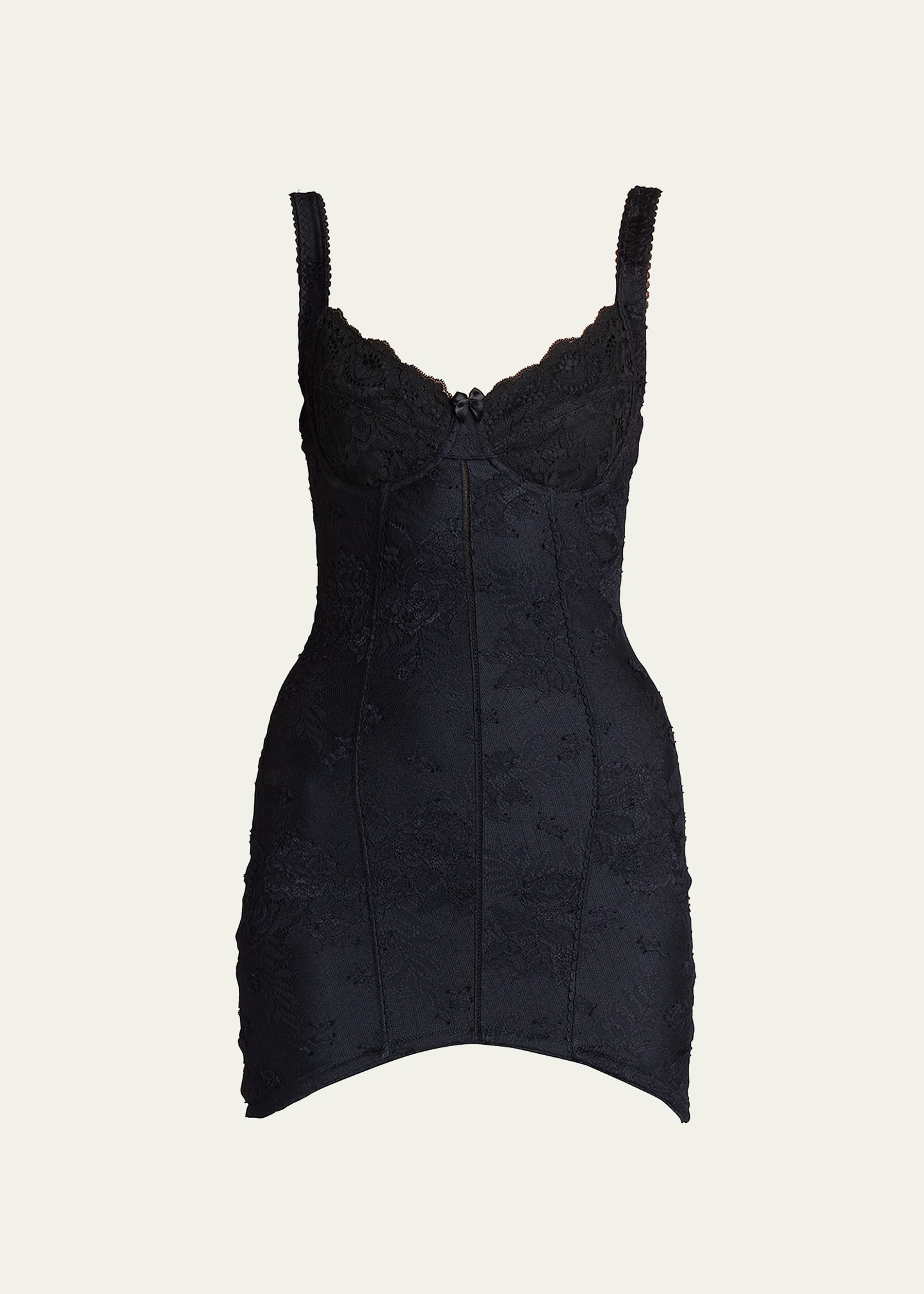 Balenciaga Paneled Bustier Lace Lingerie Mini Dress - Bergdorf Goodman
