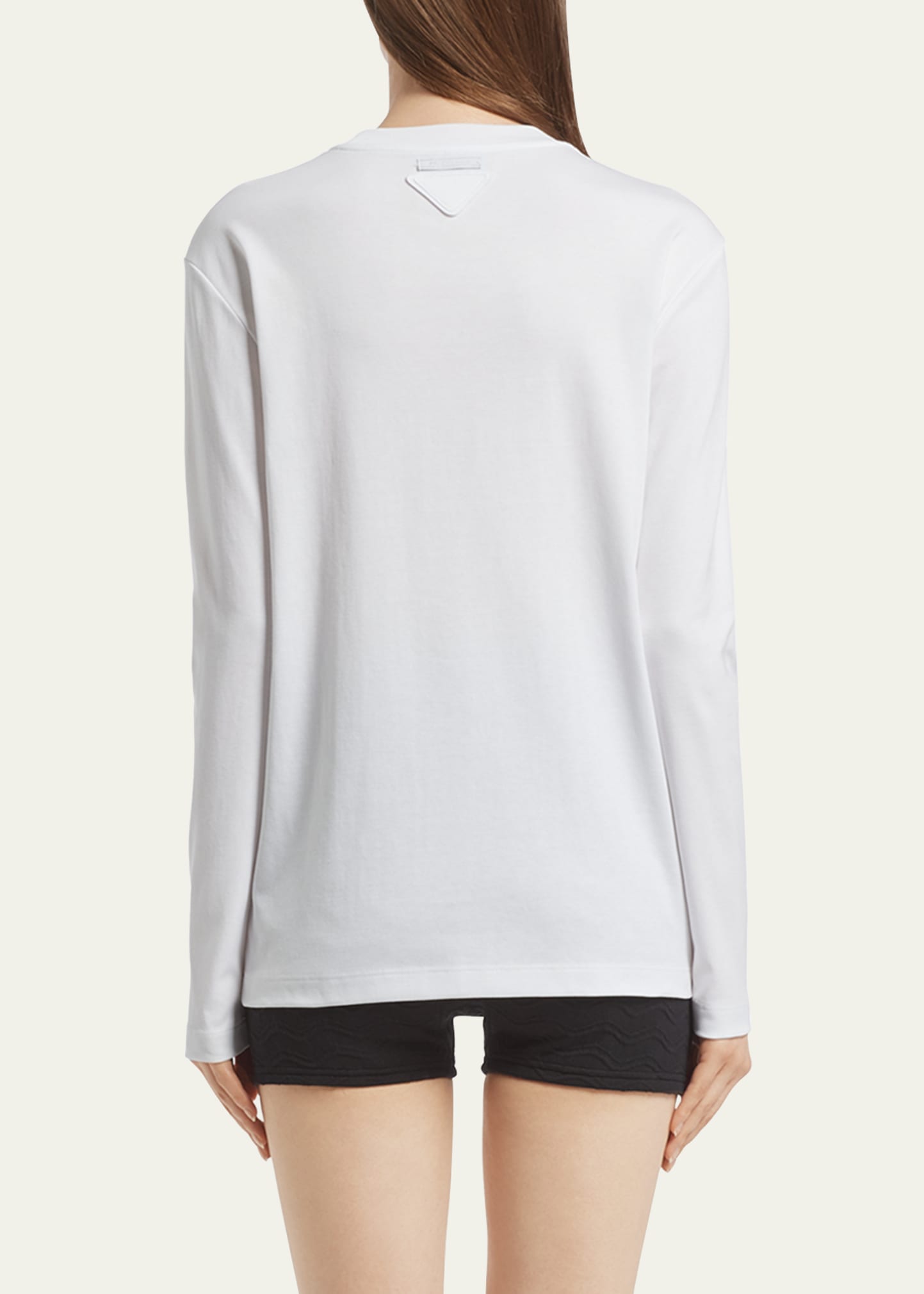 Tシャツ・カットソー Prada Silk Blend Long-Sleeved Oversized T-Shirt Prada Long-Sleeved Cotton T-Shirt | Saks Fifth Avenue