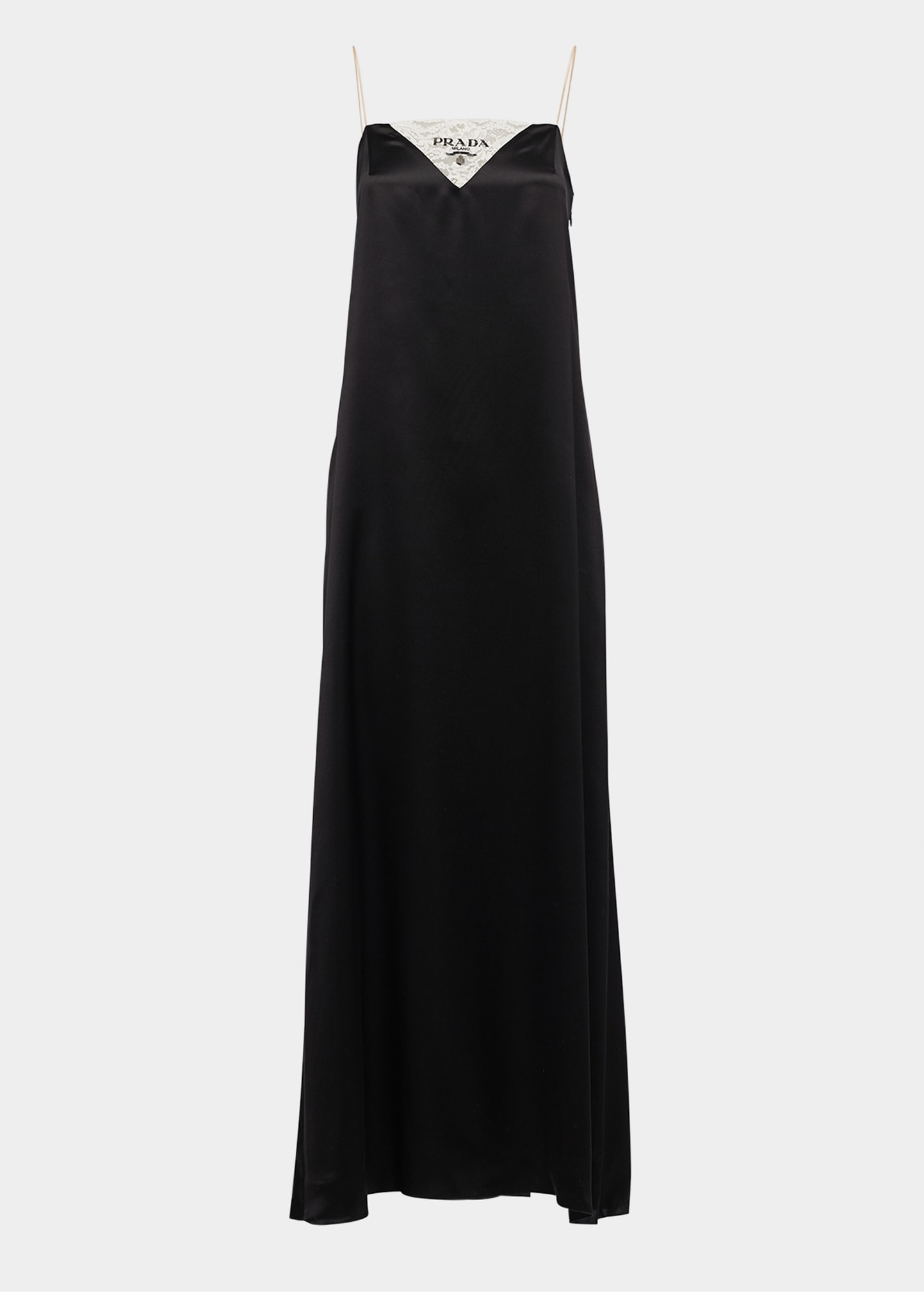 Prada Long Crepe Satin Slip Dress - Bergdorf Goodman