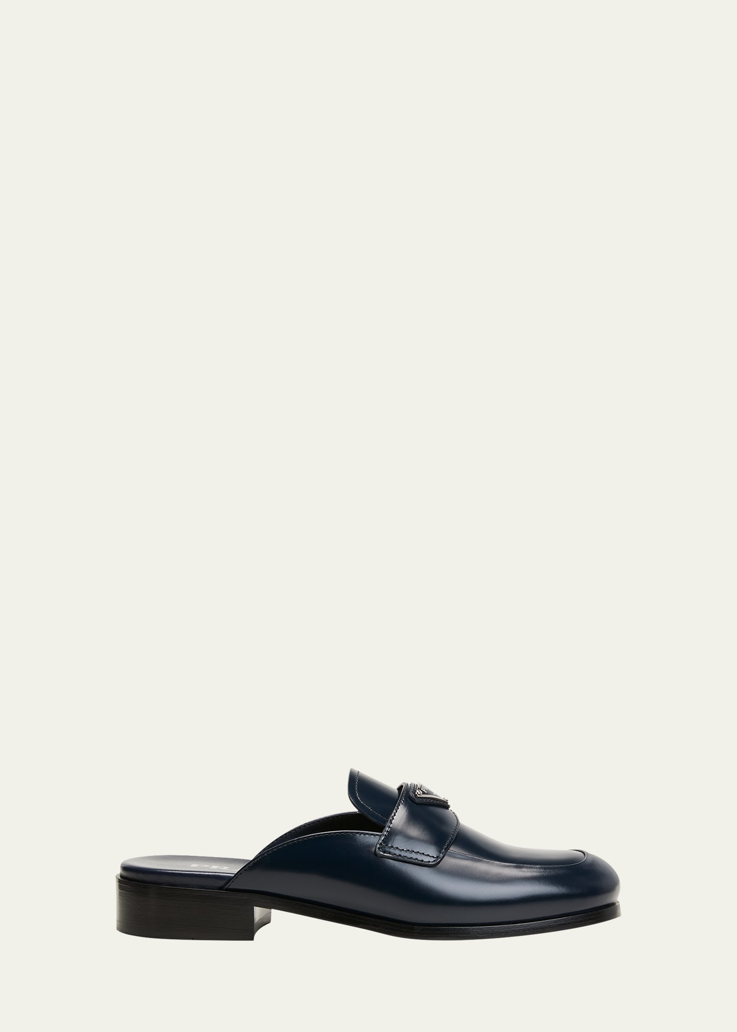 Prada Leather Loafer Slide Mules - Bergdorf Goodman