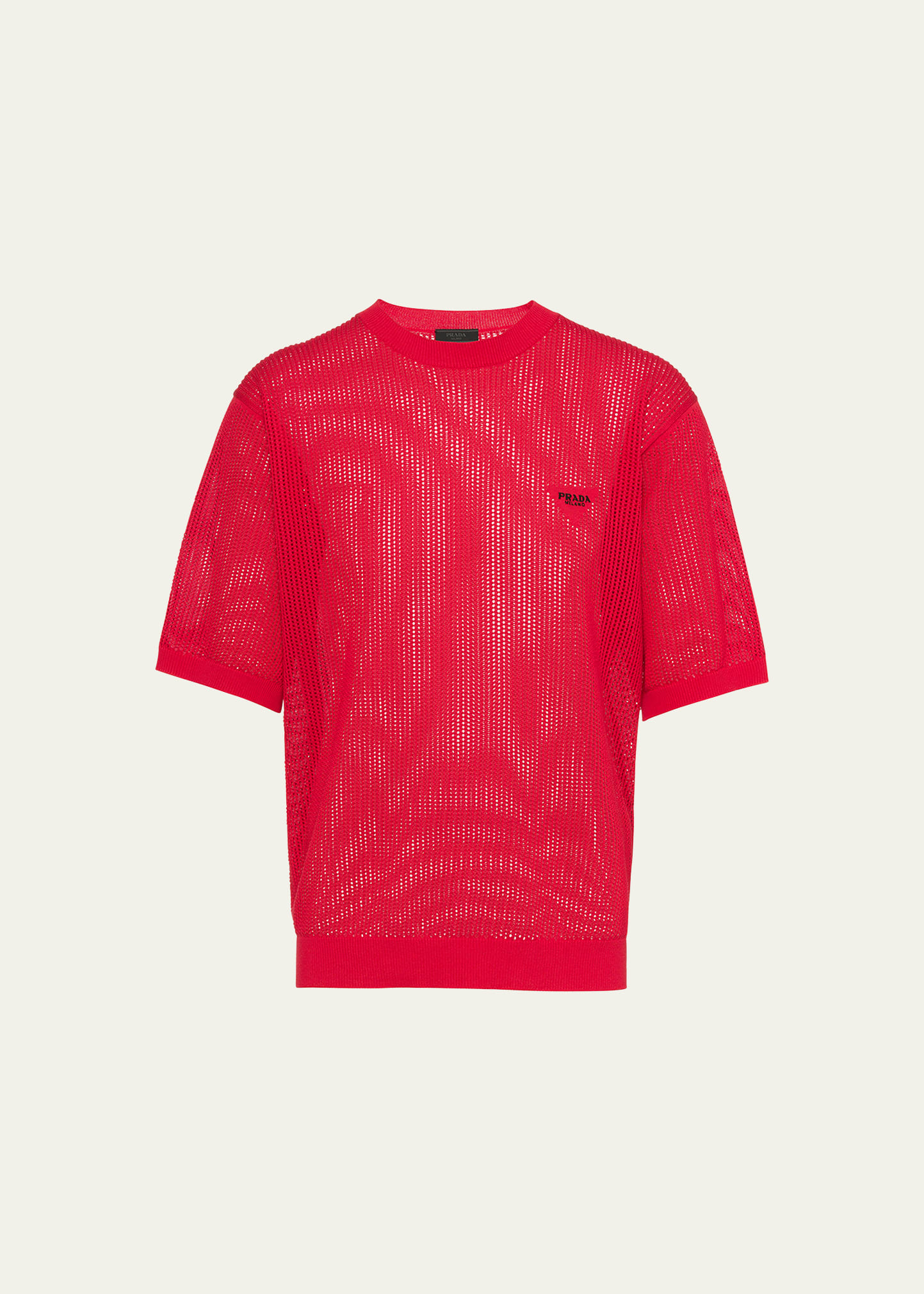 Prada Men's Mesh Knit Oversized T-Shirt - Bergdorf Goodman