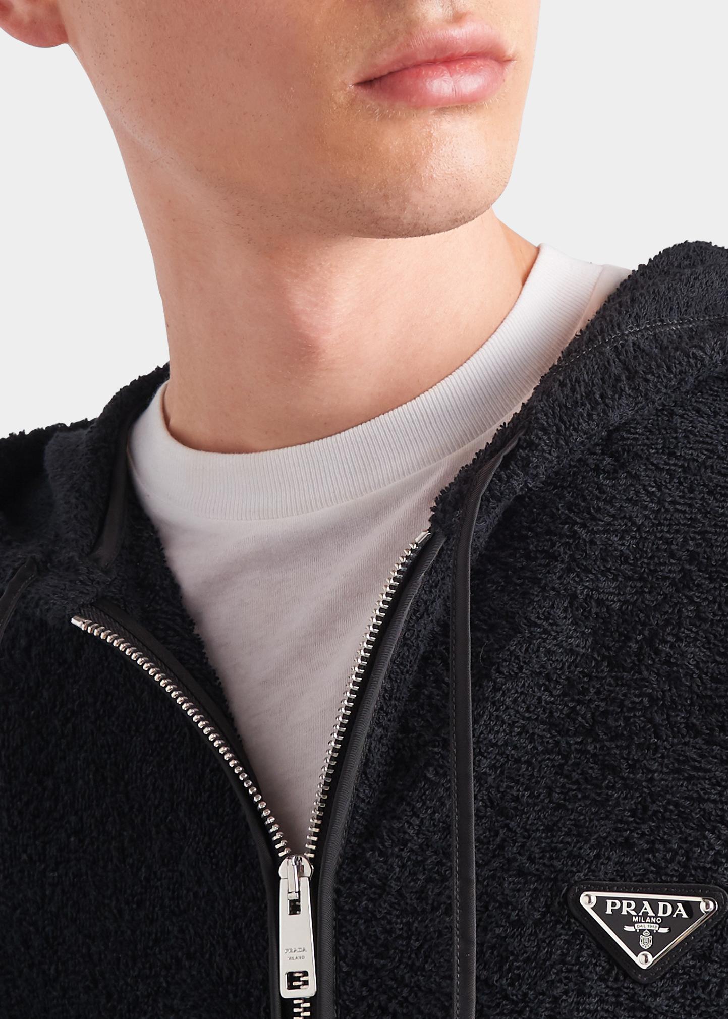PRADA Jacquard Terrycloth Hoodie Prada Jacquard Terrycloth Hoodie 