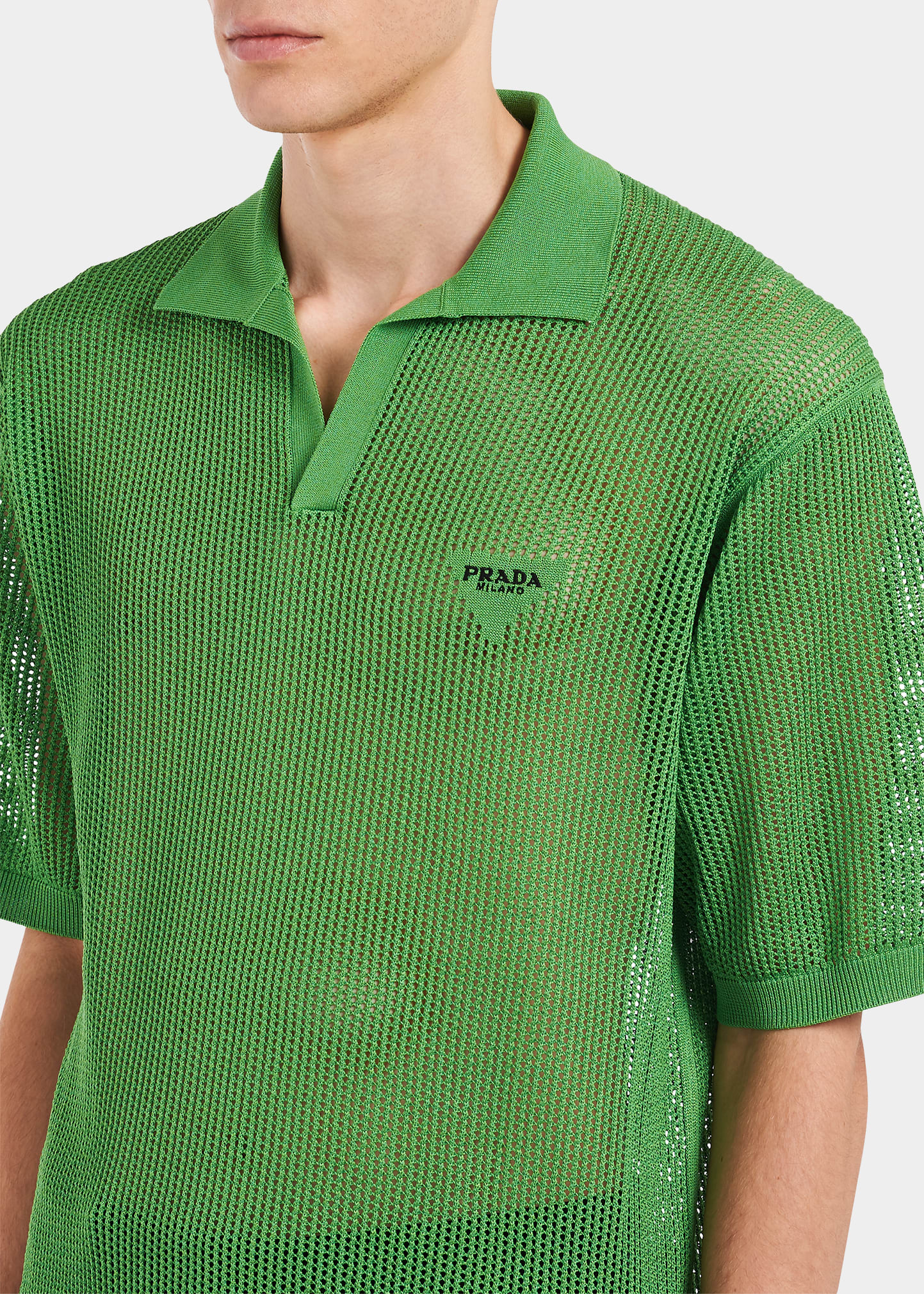 トップス PRADA knit polo Prada Men's Mesh Knit Polo Shirt | Neiman Marcus