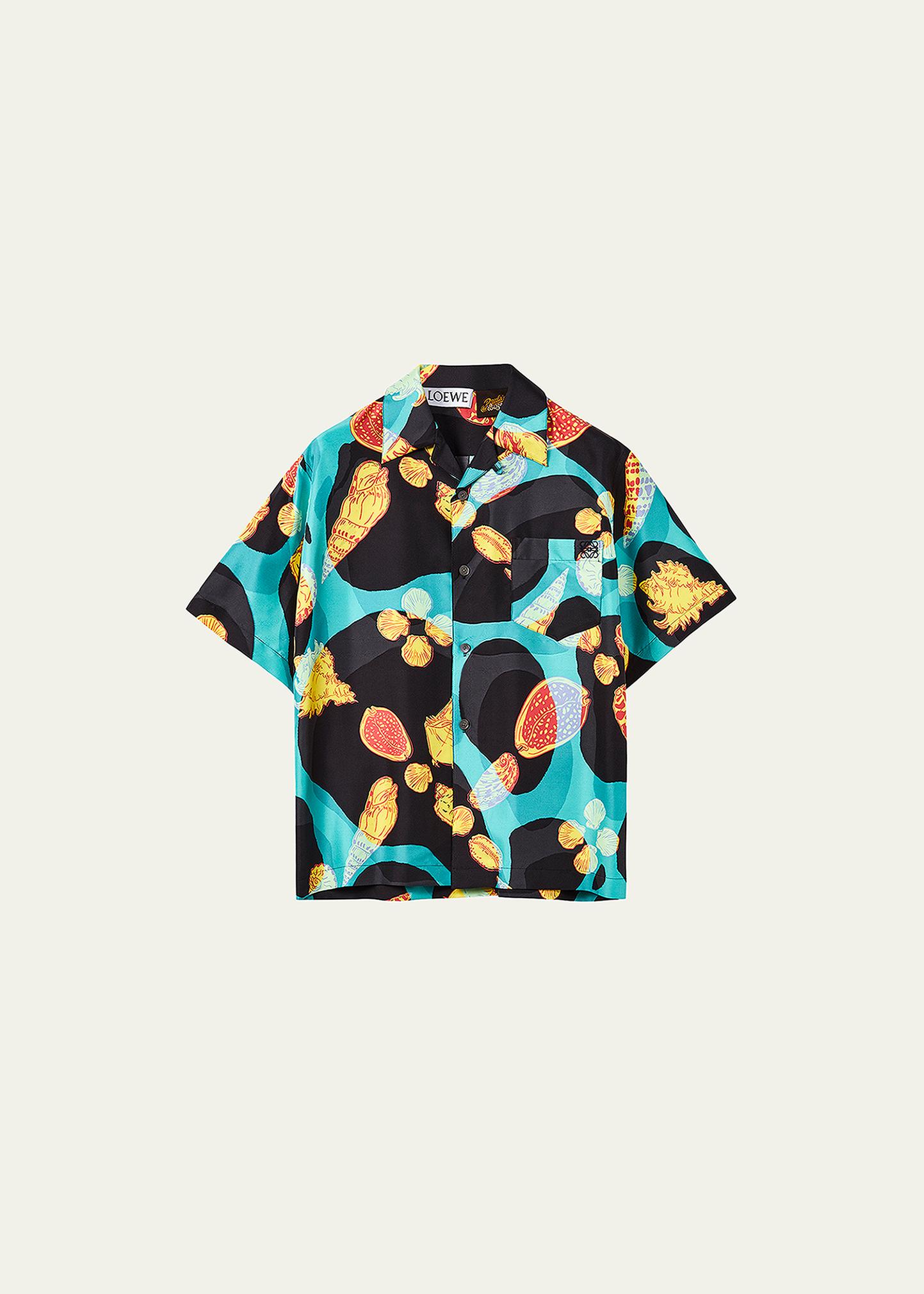 LOEWE x Paulas Ibiza シャツジャケット LOEWE x Paula's Ibiza Men's Shell-Print Bowling Shirt - Bergdorf