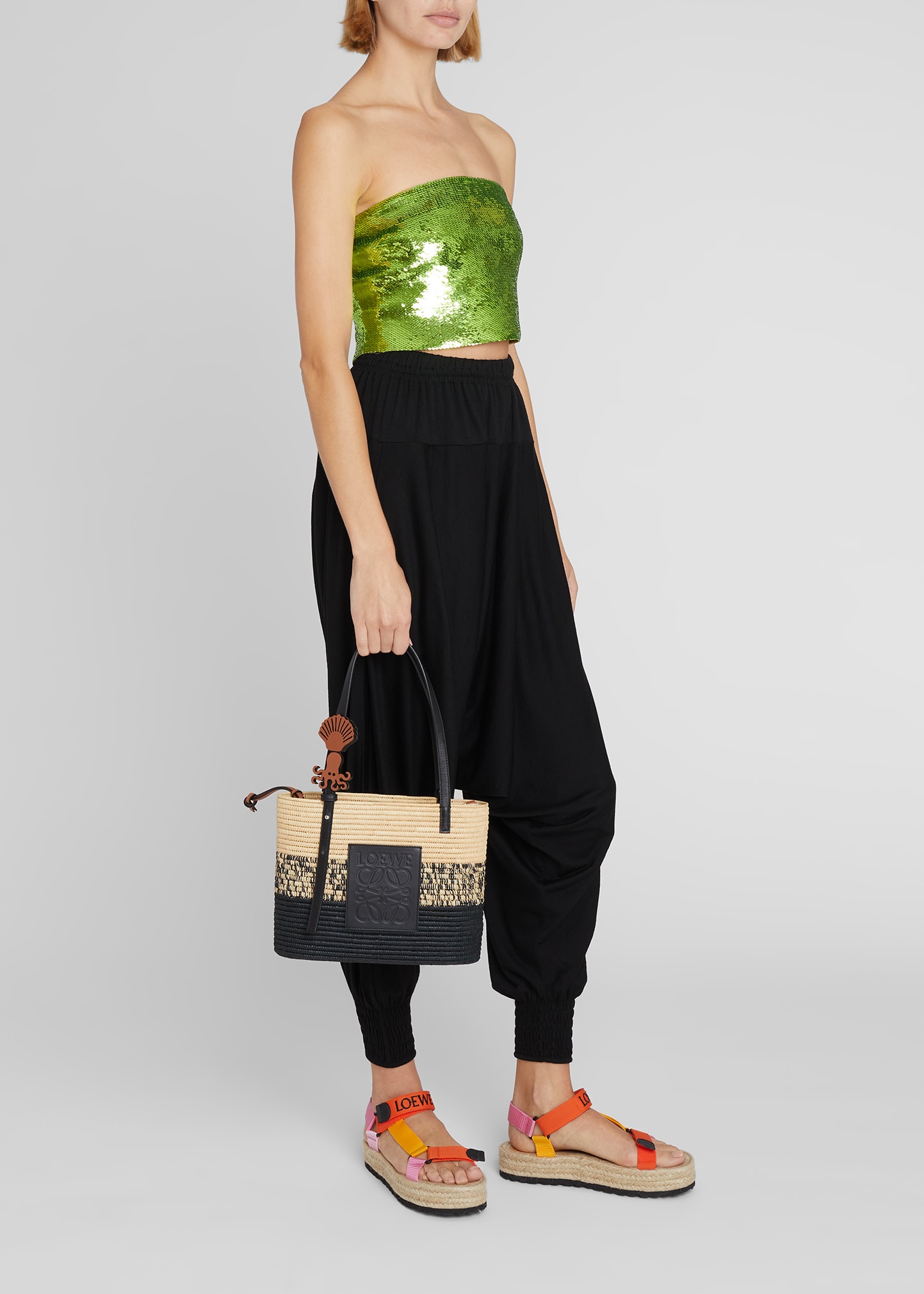 Loewe x Paula's Ibiza Square Basket Small Bag in Degrade Raffia