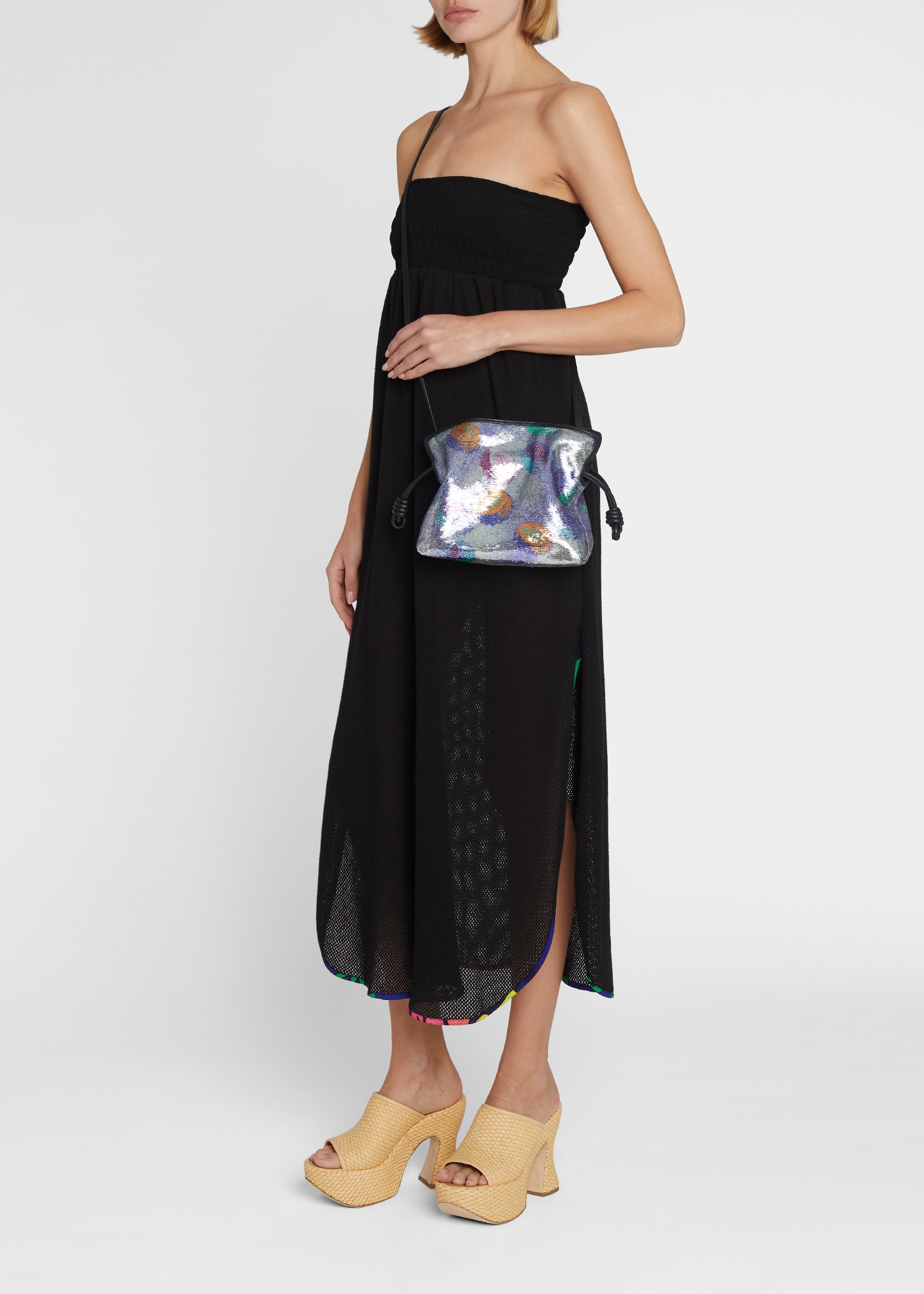 Loewe x Paula's Ibiza Flamenco Mini Sequin Clutch Bag