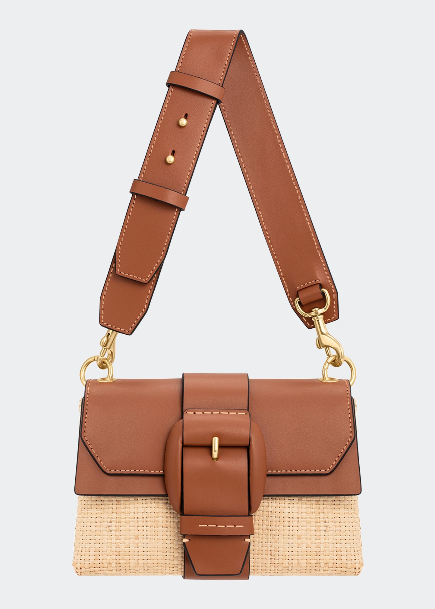 Oroton Frida Mini Buckle Raffia Shoulder Bag Big Apple Buddy