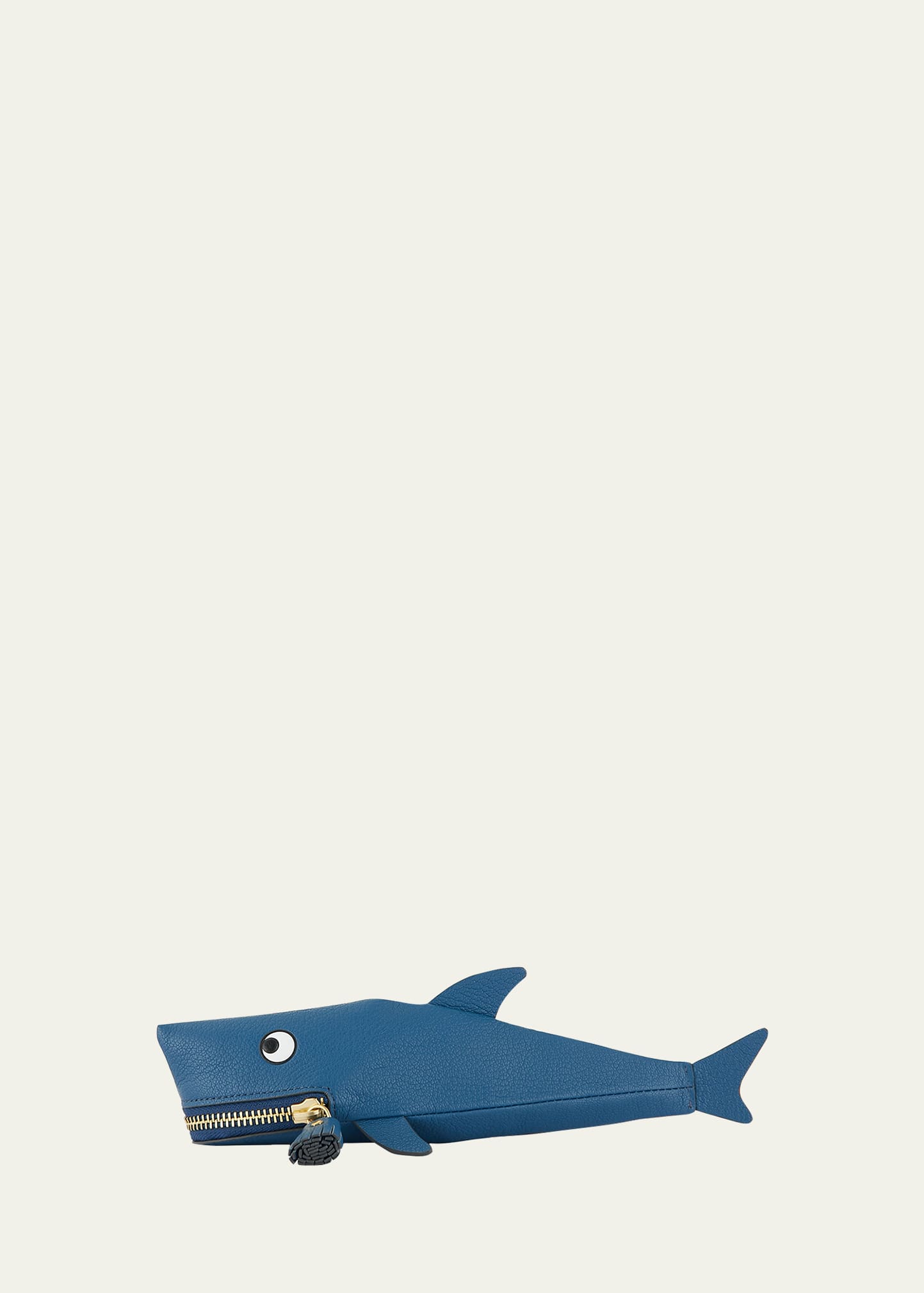 Anya Hindmarch Shark in Sugar Nappa Leather Pouch - Bergdorf Goodman