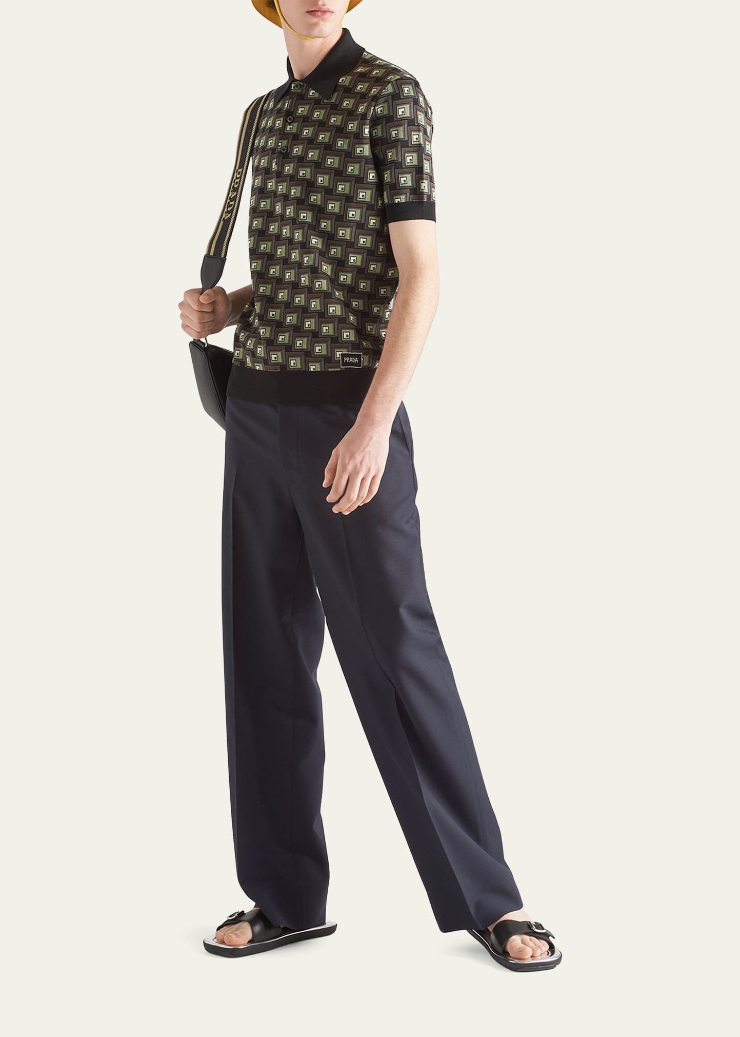 パンツ PRADA Melange cappuccino tech wool pant Prada Women Melange Cappuccino Tech Wool Pant In Gray | ModeSens