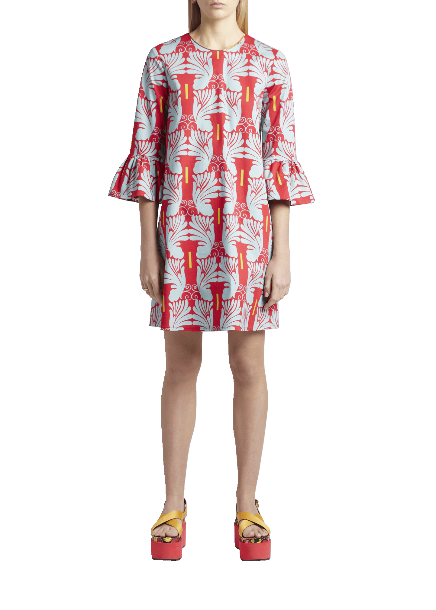 Camilla Short Shirred Printed Long Sleeve Dress Bergdorf Goodman