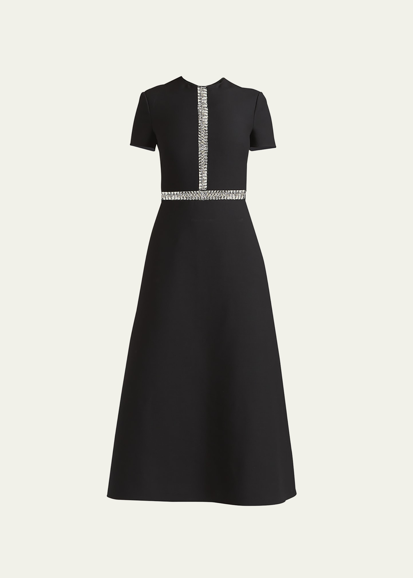 Valentino Garavani Metallic-Embroidered Crepe Couture Midi Dress - Bergdorf  Goodman