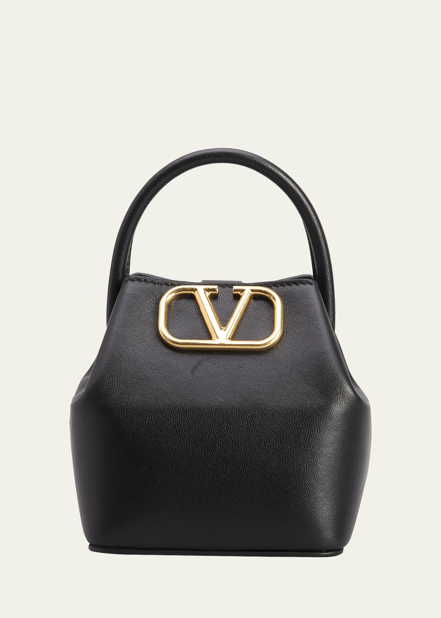 Mini Vlogo Signature Bucket Bag In Nappa Leather for Woman in Black