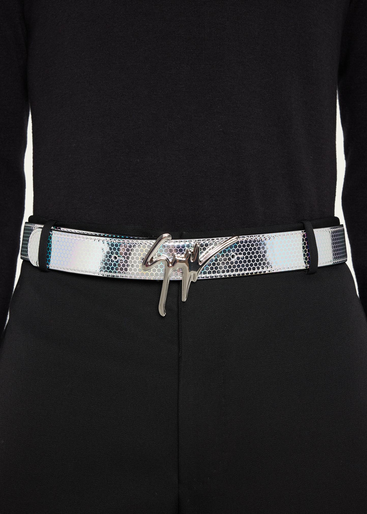 Giuseppe Zanotti studded leather belt silver w black buckle Giuseppe Zanotti Belts for Men for sale | eBay main image 4