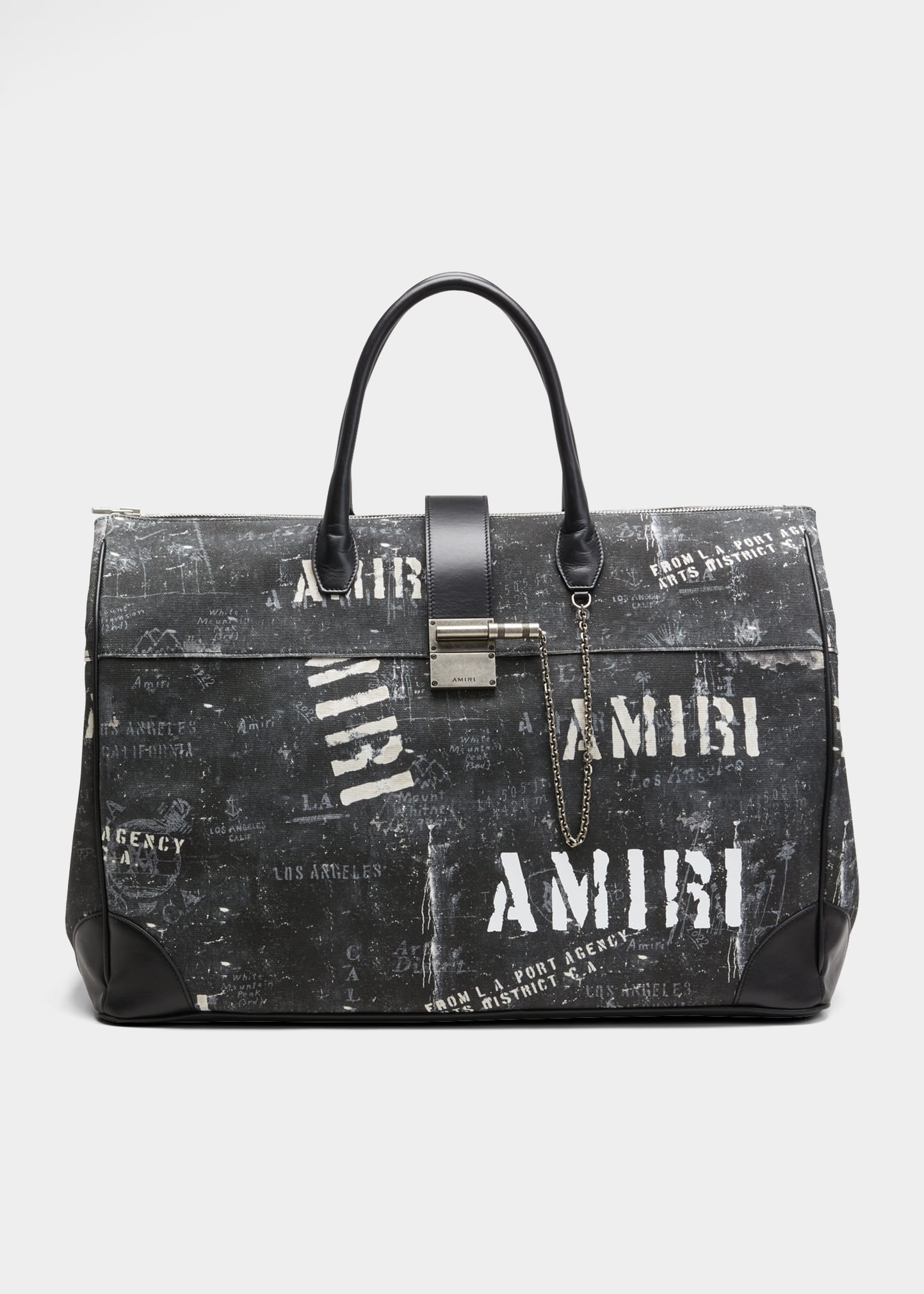 Amiri Men's Jumbo Jax Washed Canvas Stencil-Logo Duffle Bag