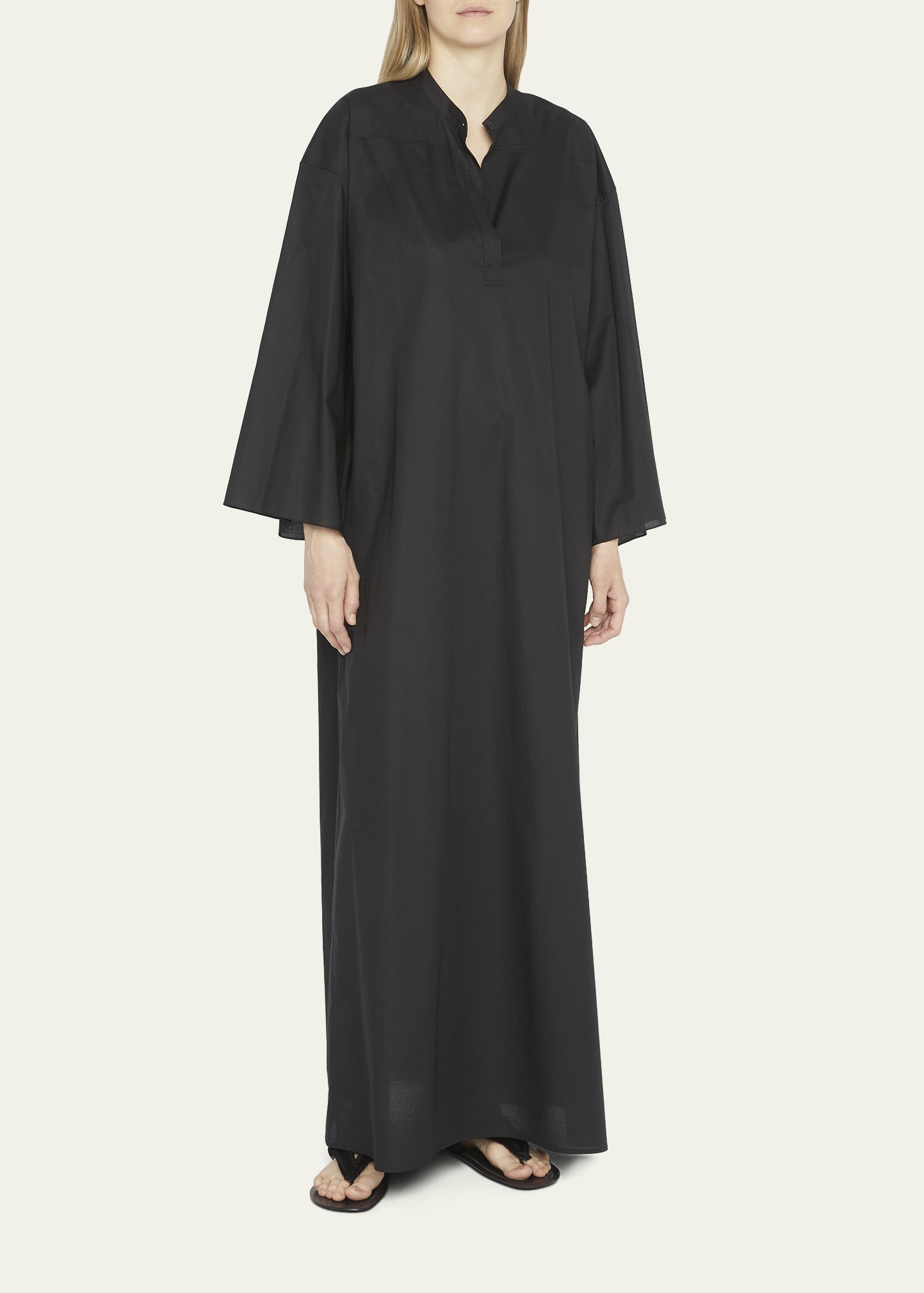 chinese dress ladies DYED COTTON SILK VOILE WAVY TUCK A-LINE DRESS
