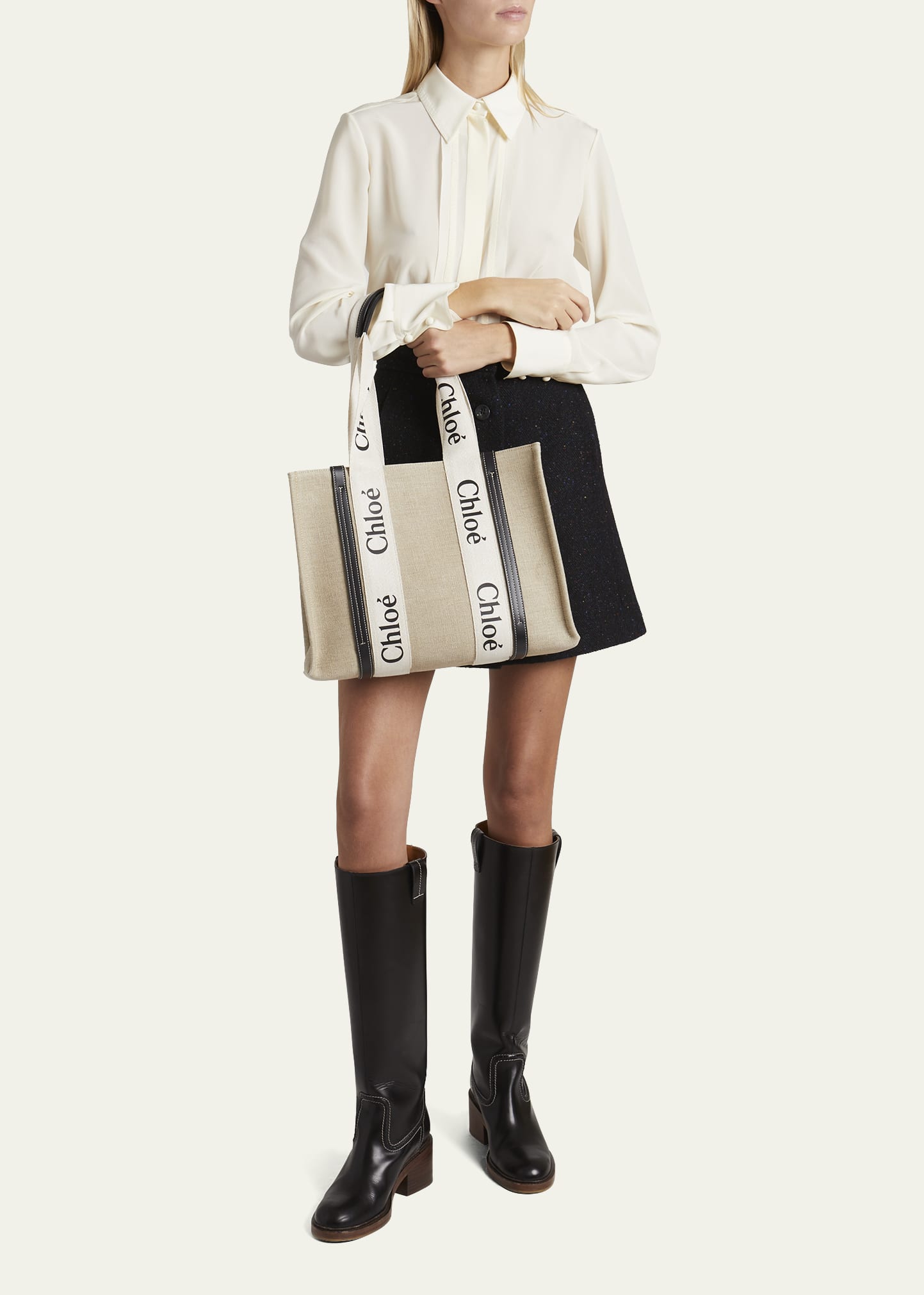 トートバッグ Chloe Multicolor Linen Medium Woody Shopping Bag Chloé Woody Multicoloured Medium Tote Bag | Liberty