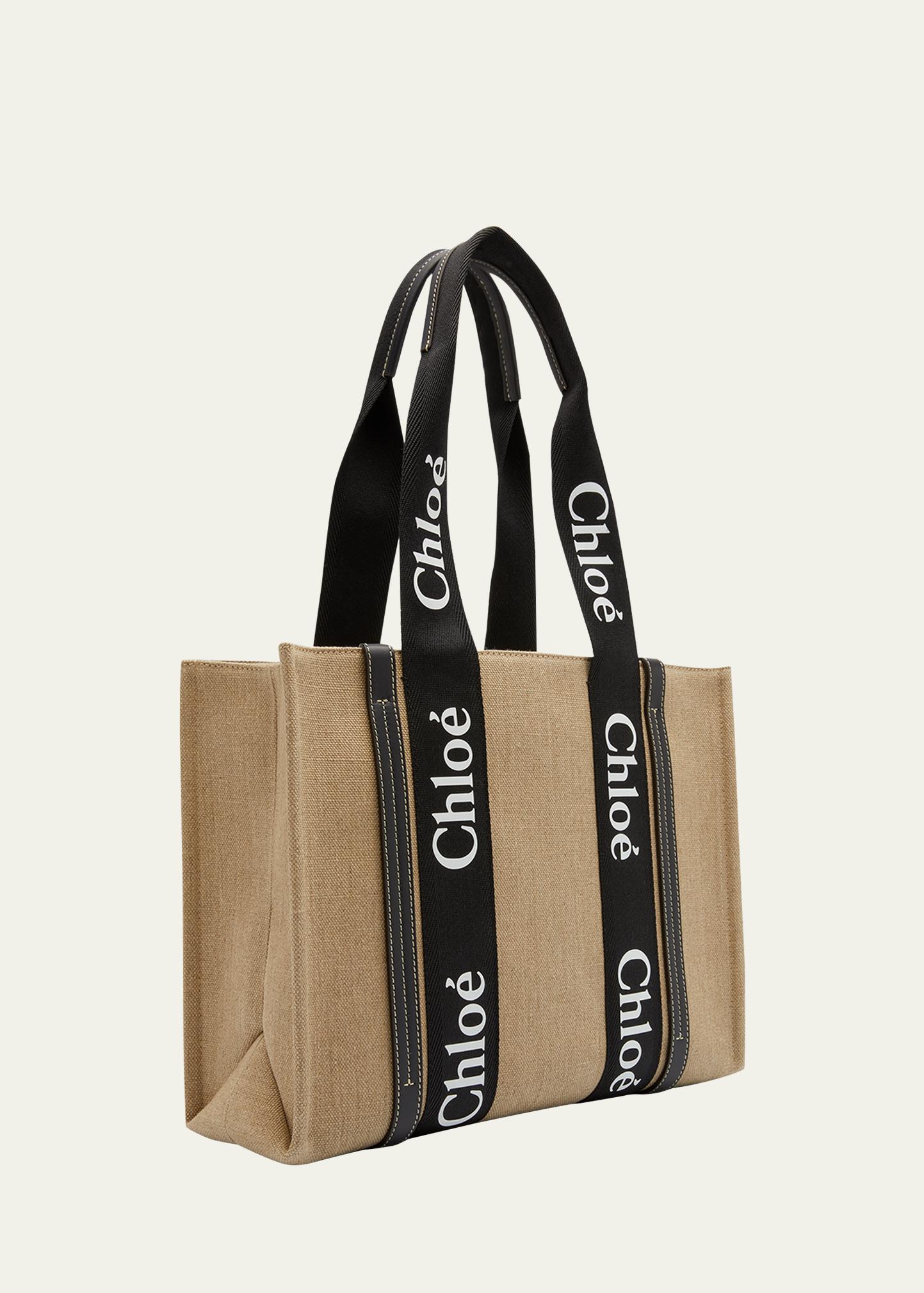 Chloe Woody Medium Tote Bag in Linen - Bergdorf Goodman