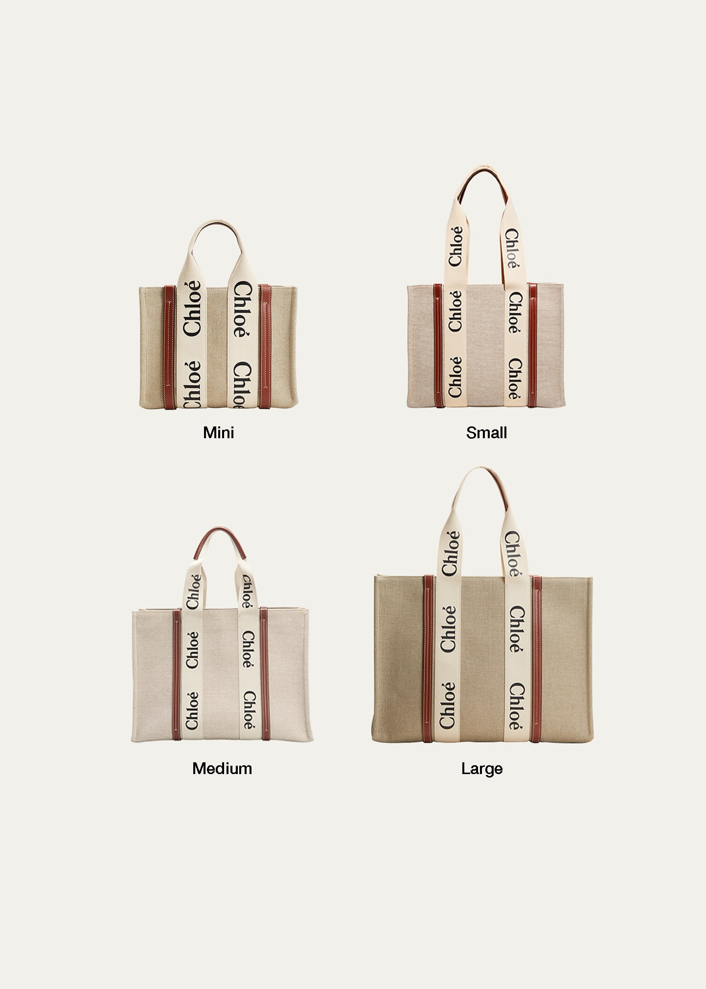 Chloé Woody ショルダーバッグ Chloe Woody Small Tote Bag in Linen with Crossbody Strap