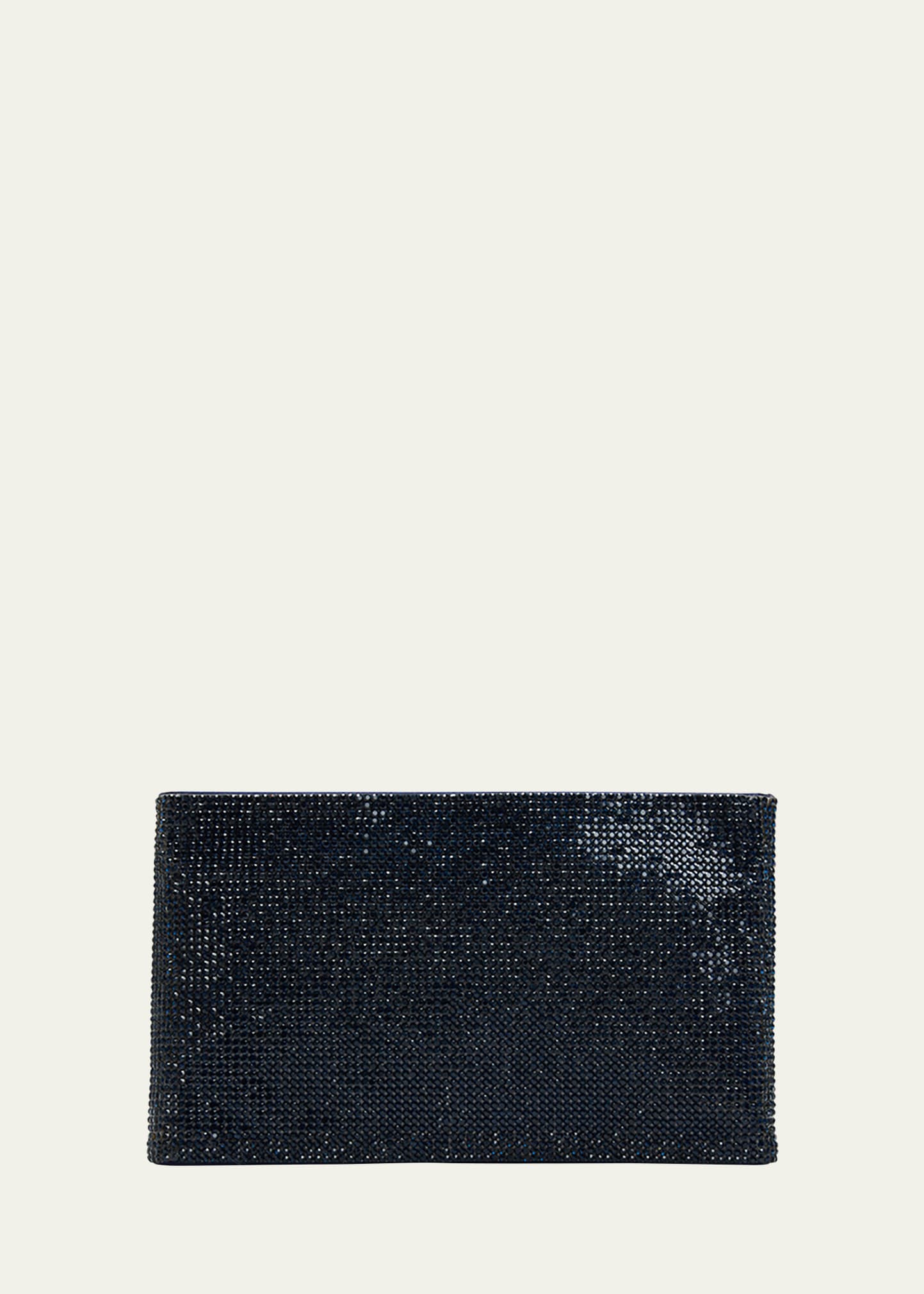 Judith Leiber Couture Allover Crystal Zip Pouch Clutch Bag