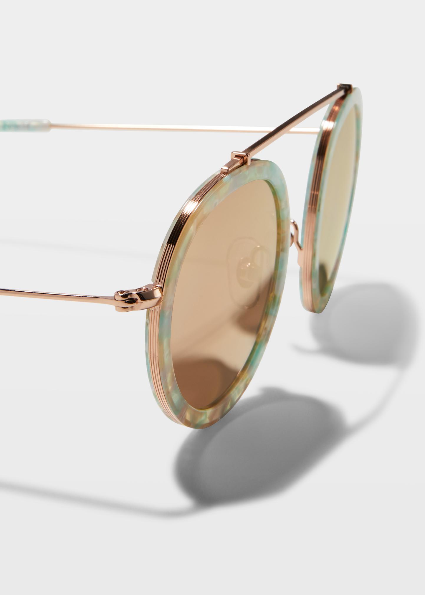 Krewe Conti Round Multicolor Frame Sunglasses with Brown Mirrored Lenses rawImage.jpg main image 3