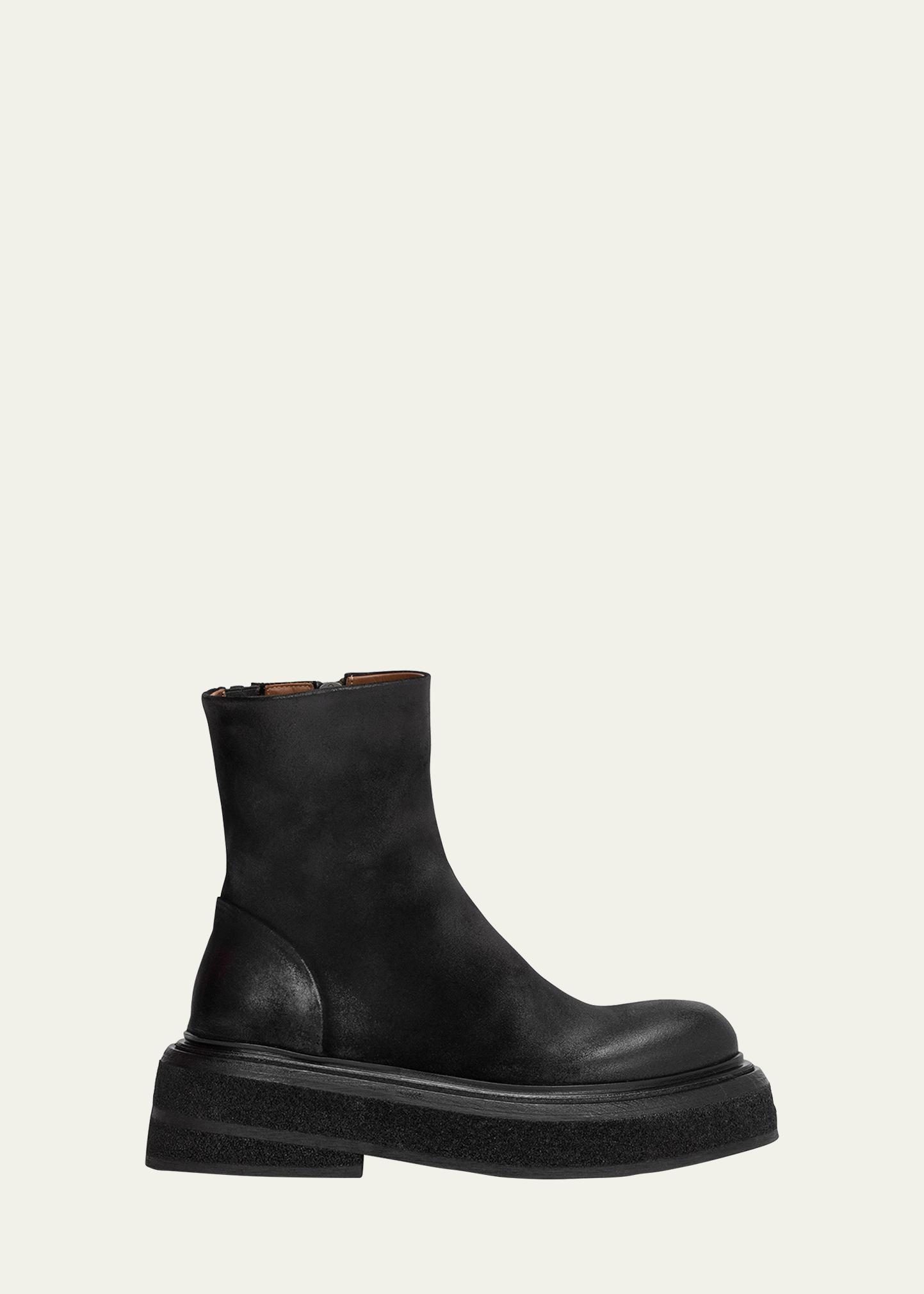 Marsell Zuccone Leather Zip Moto Booties - Bergdorf Goodman display picture 3