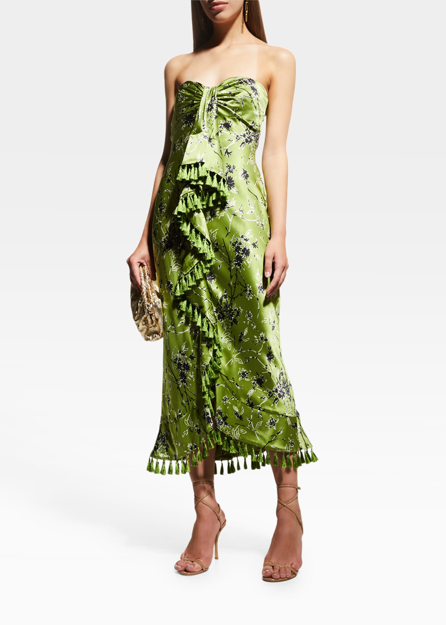 bassike strapless printed dress