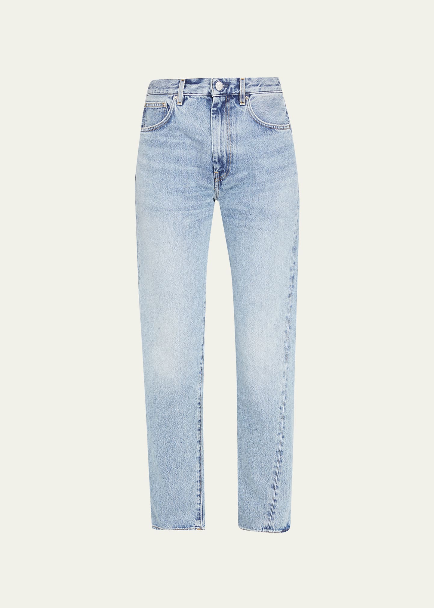 SS25【TOTEME】Twisted seam Straight Jeans Twisted seam denim full length worn blue – TOTEME