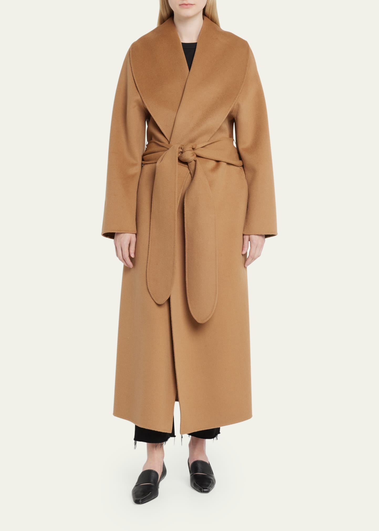 Toteme Belted Long Wool Robe Coat - Bergdorf Goodman
