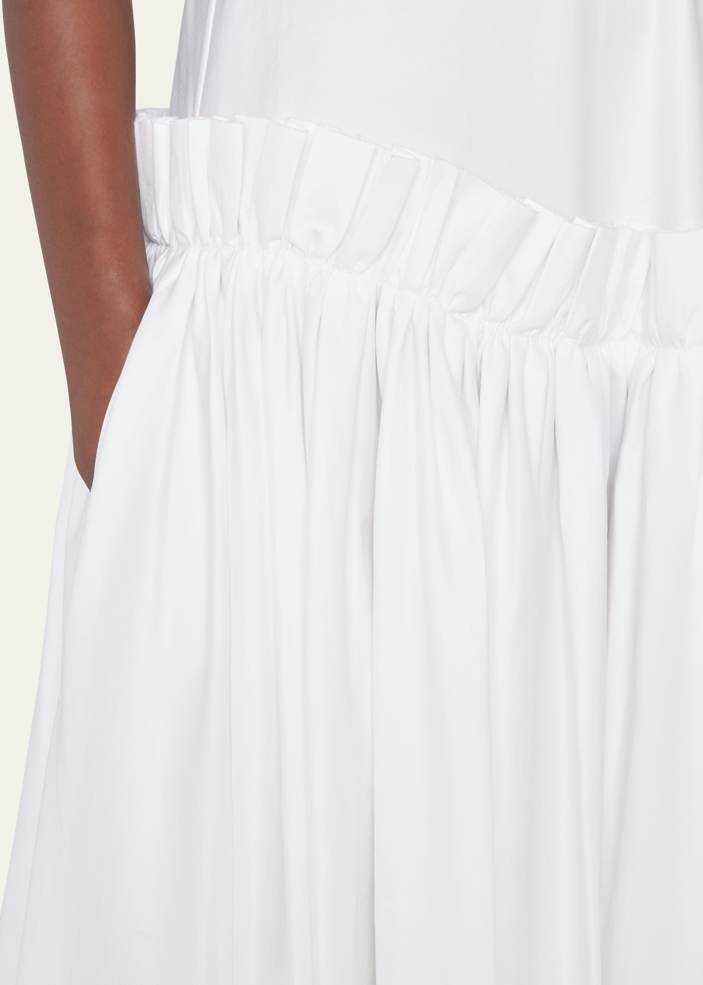 Khaite Andrina Pleated Drop-Waist Maxi Dress
