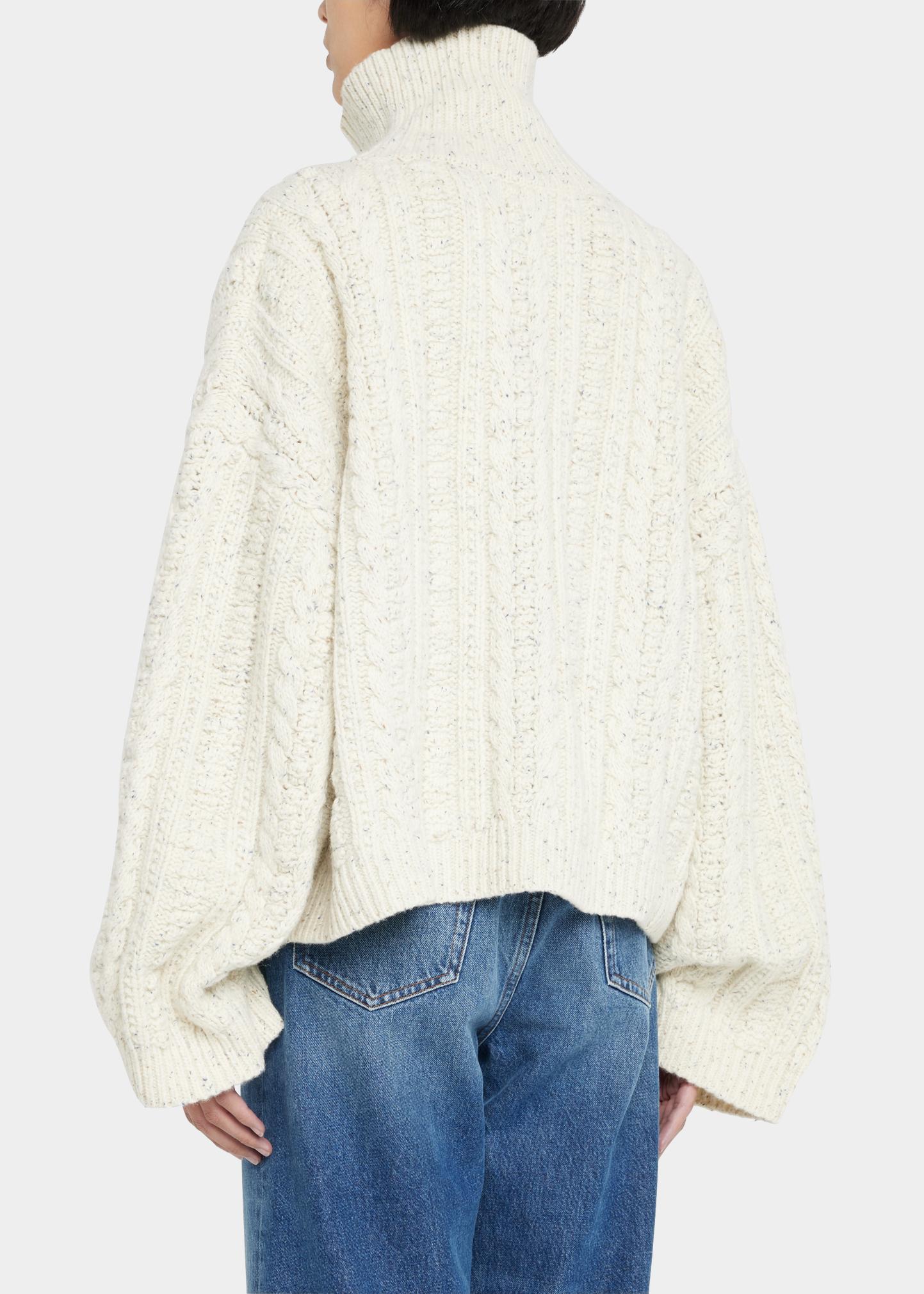 レミ絵さま専用☆公式購入品☆THE TOÉ Cable Knit ホワイト Toteme Cable Knit Wool Turtleneck - Bergdorf Goodman