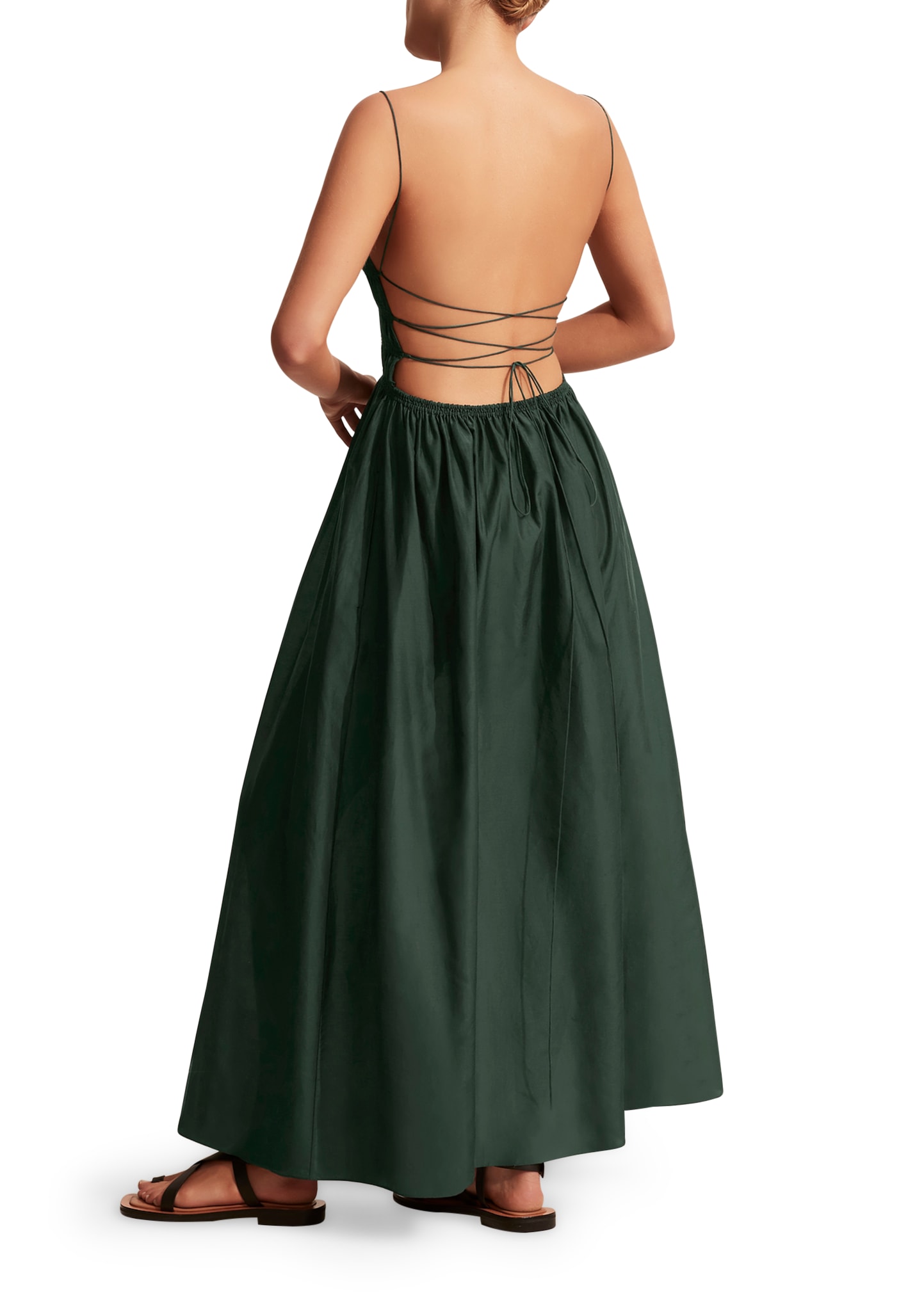 Matteau Shirred Lace-Up Maxi Dress - Bergdorf Goodman