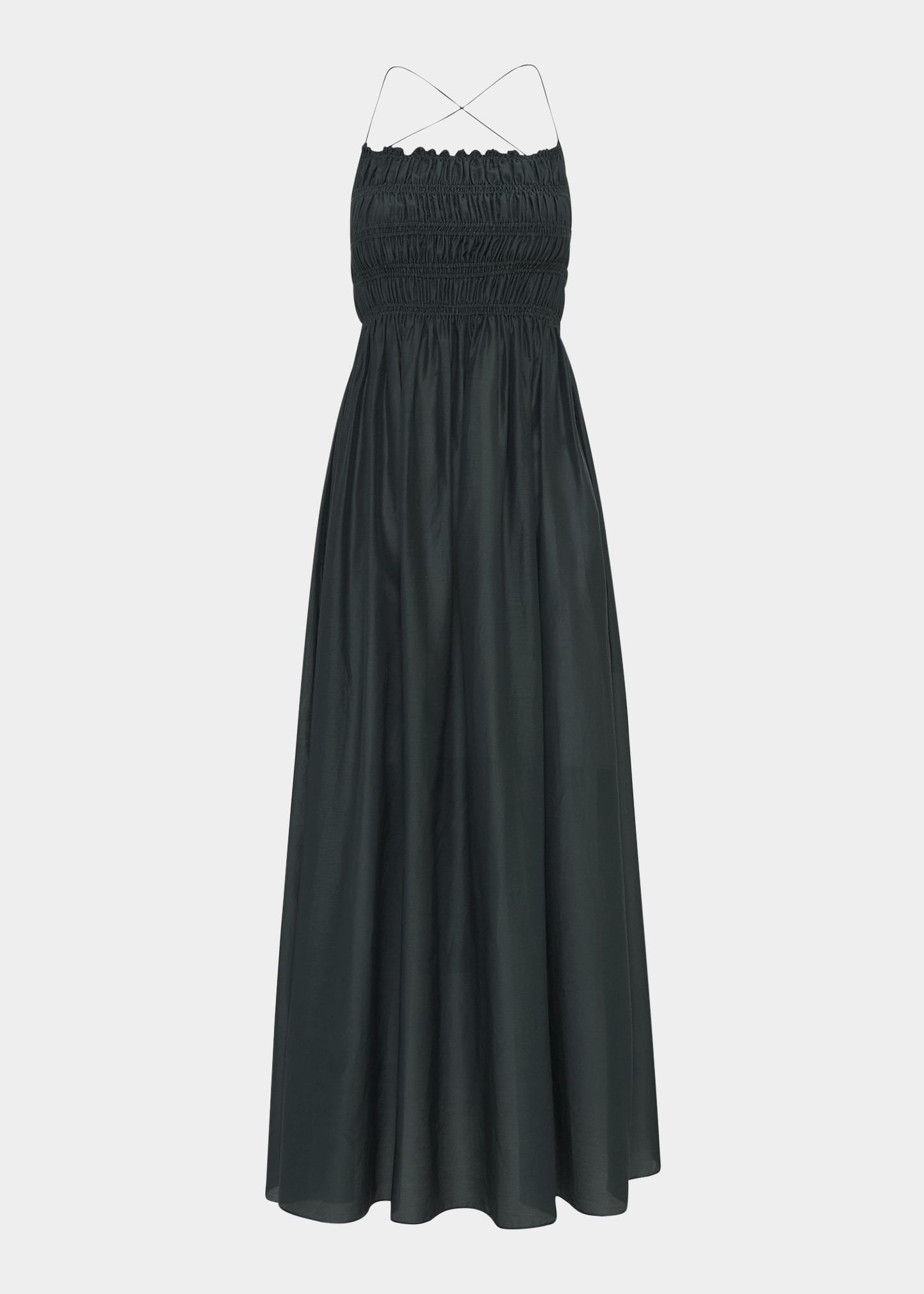 Matteau Shirred Lace-Up Maxi Dress - Bergdorf Goodman