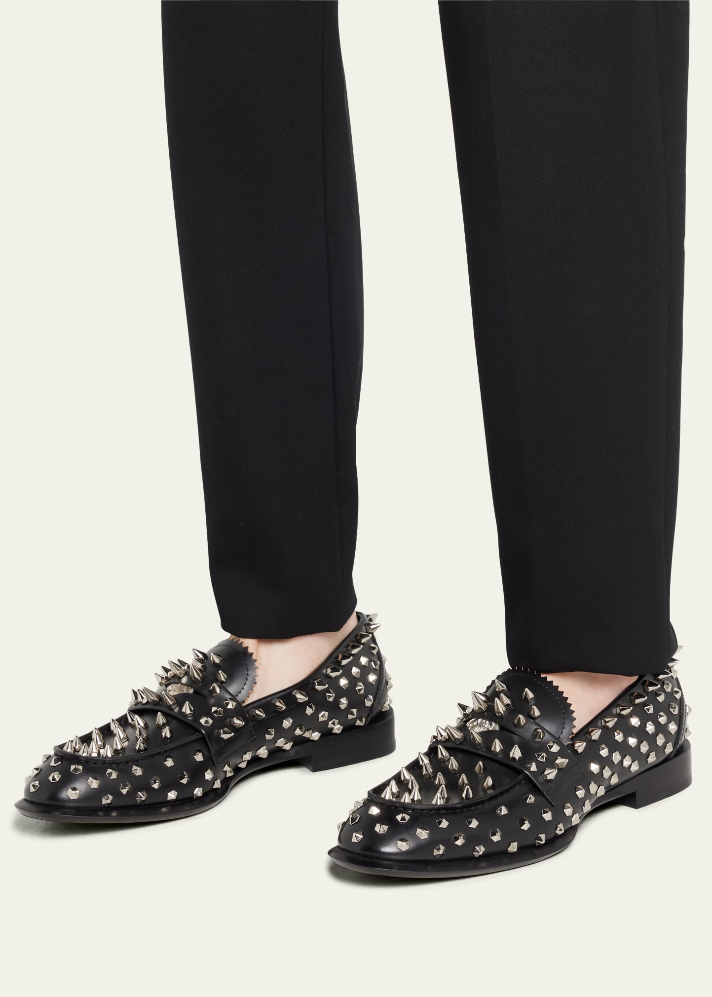 McQueen Men's Rockstud Spiked Penny Loafers - Bergdorf Goodman