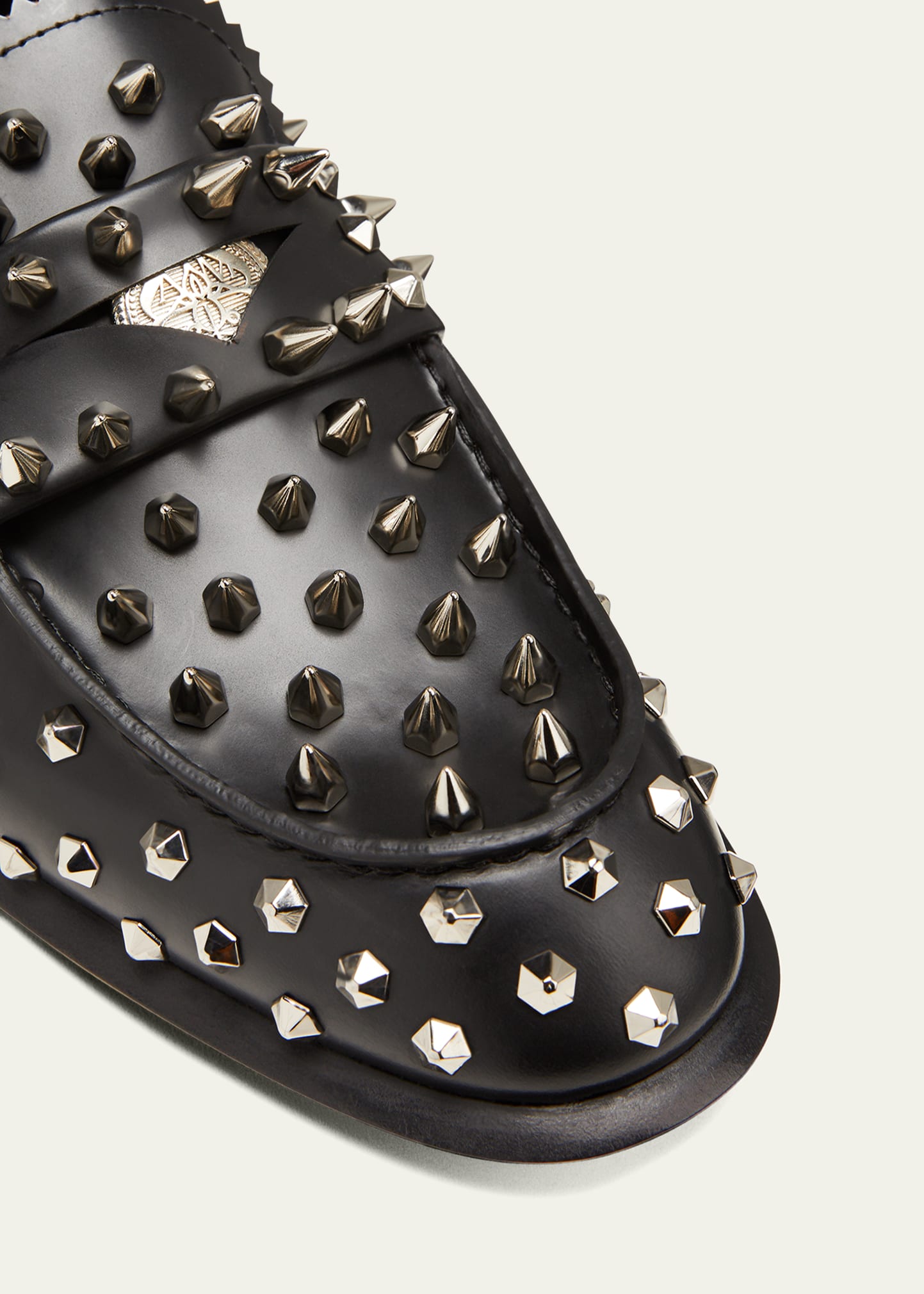 靴 Alexander McQueen Loafer studs swag McQueen Men's Rockstud Spiked Penny Loafers - Bergdorf Goodman