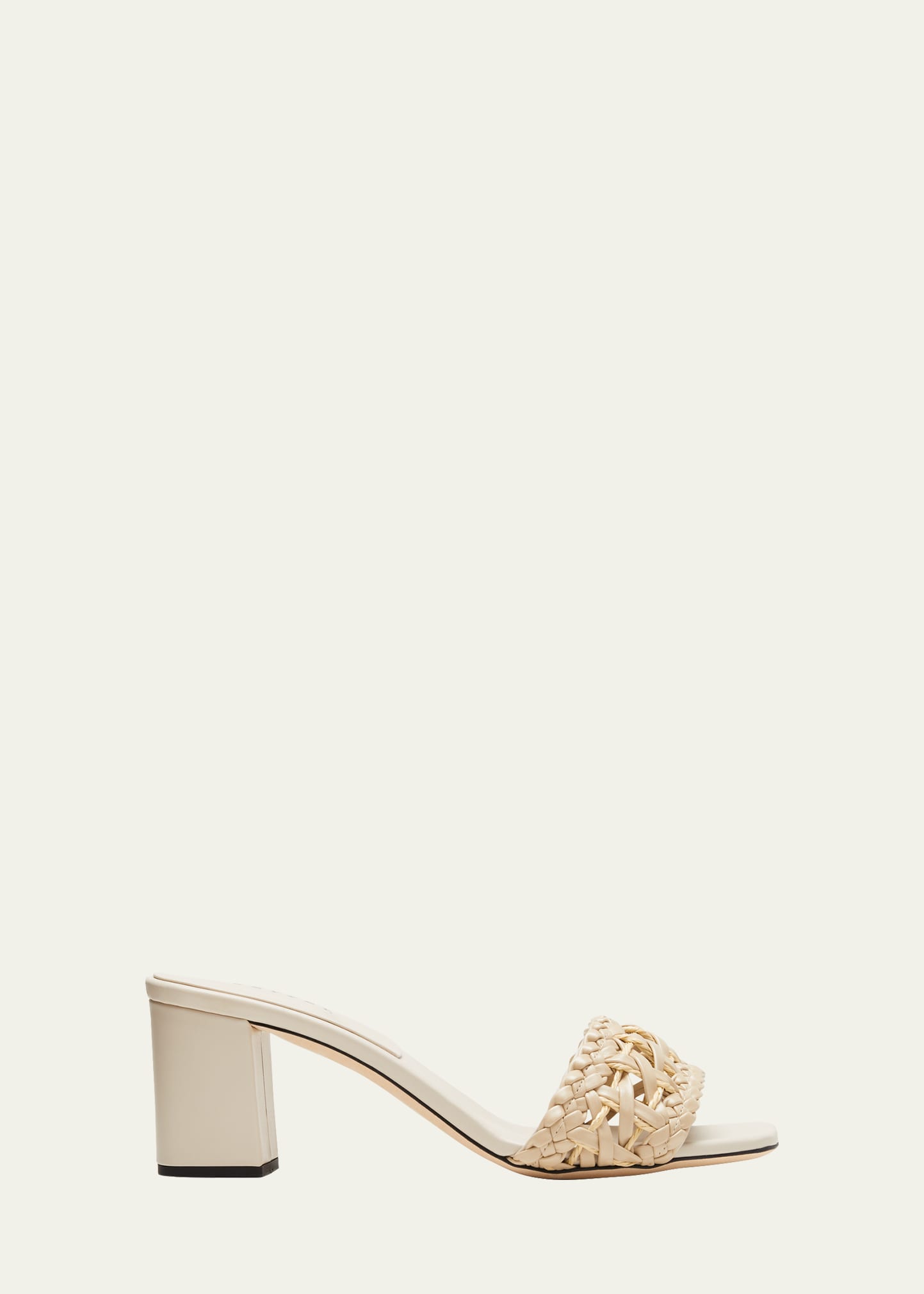 leather braided design mule sandals