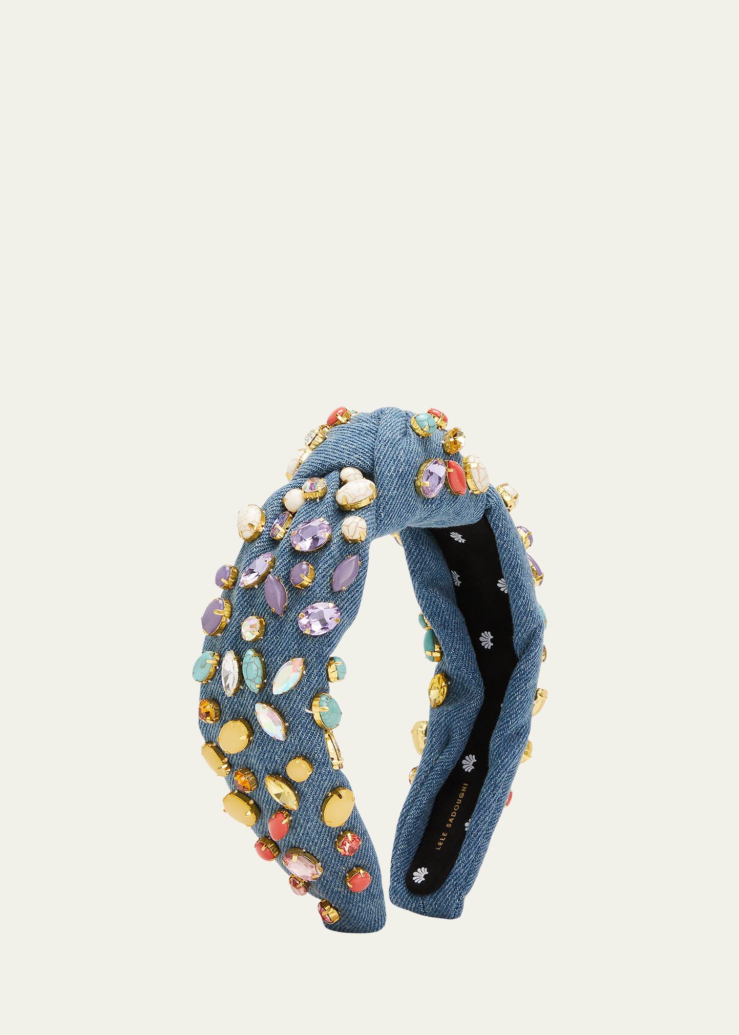 Lele Sadoughi Knot Crystal Denim Headband - Bergdorf Goodman