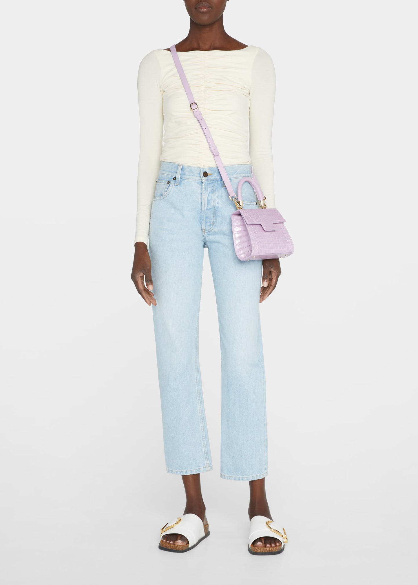 Maria Oliver Michelle Mini Crocodile Top-Handle Bag - Bergdorf Goodman